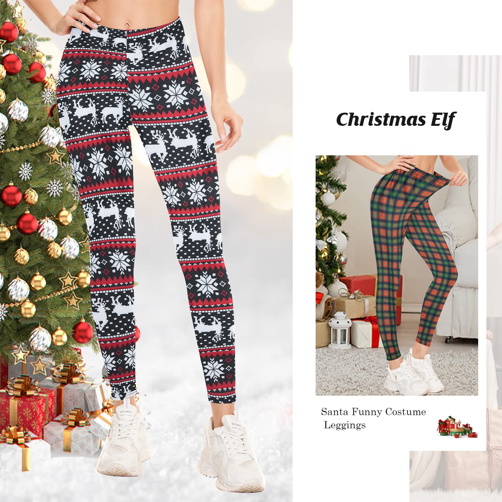 Funny Ugly Christmas Leggings for Women - High Waisted Holiday Pants with Festive Print | Perfect for Christmas Parties, Family Gatherings & Festive Outfits