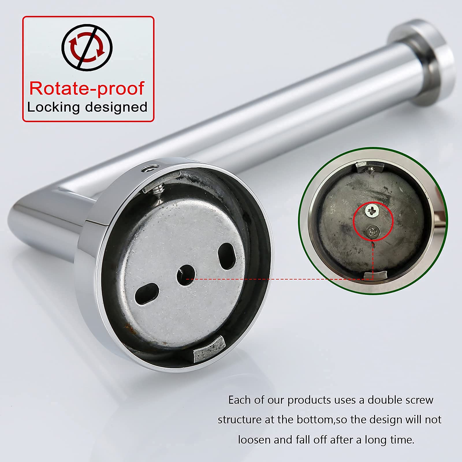 Polished Chrome Toilet Paper Holder - SWHYGER SUS304 Stainless Steel Wall Mounted Bathroom Tissue Roll Dispenser (96018-6C) - Perfect for Modern Homes, Apartments & Luxury Hotels