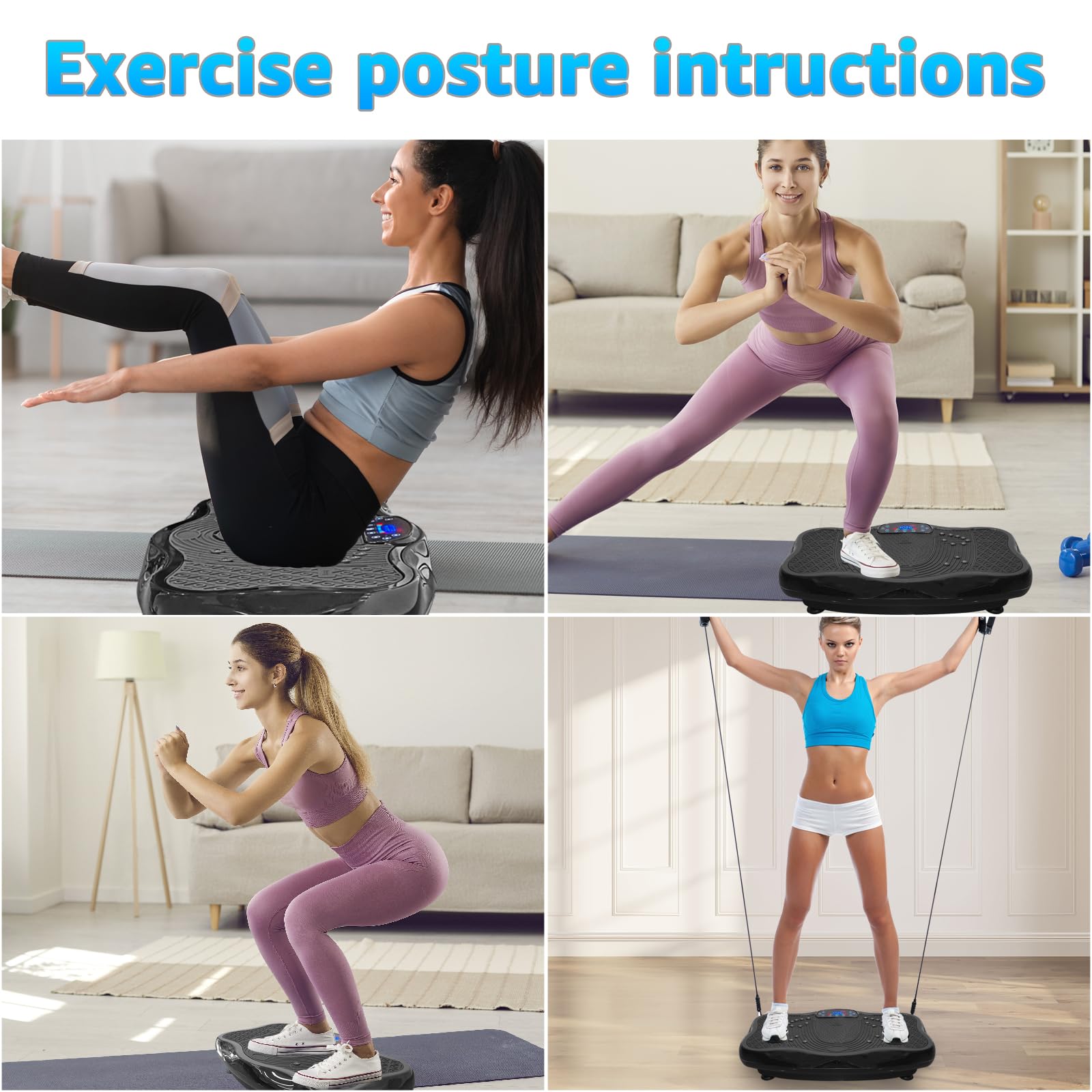 XXL 330 LBS Capacity Vibration Plate Exercise Machine - 120 Levels Whole Body Workout Platform with Resistance Bands - Home Gym Equipment for Weight Loss, Muscle Toning & Recovery - Perfect for Home Fitness, Physical Therapy & Senior Exercise (Black)