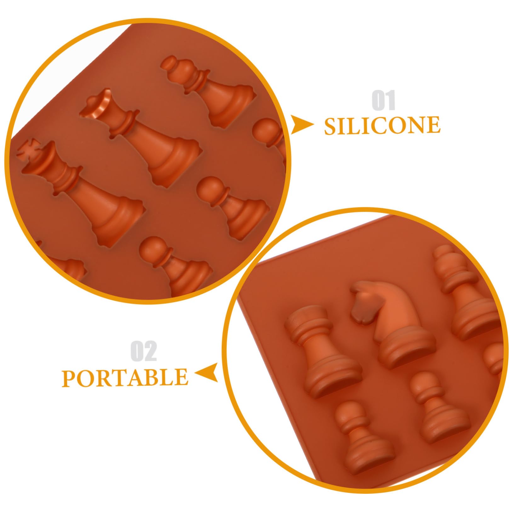 16-Piece Silicone Chess Molds for Resin, Chocolate, Soap, Baking - 3D Chess Shape Ice Cube & Cake Molds - Perfect for DIY Crafts, Party Decor, and Unique Gifts