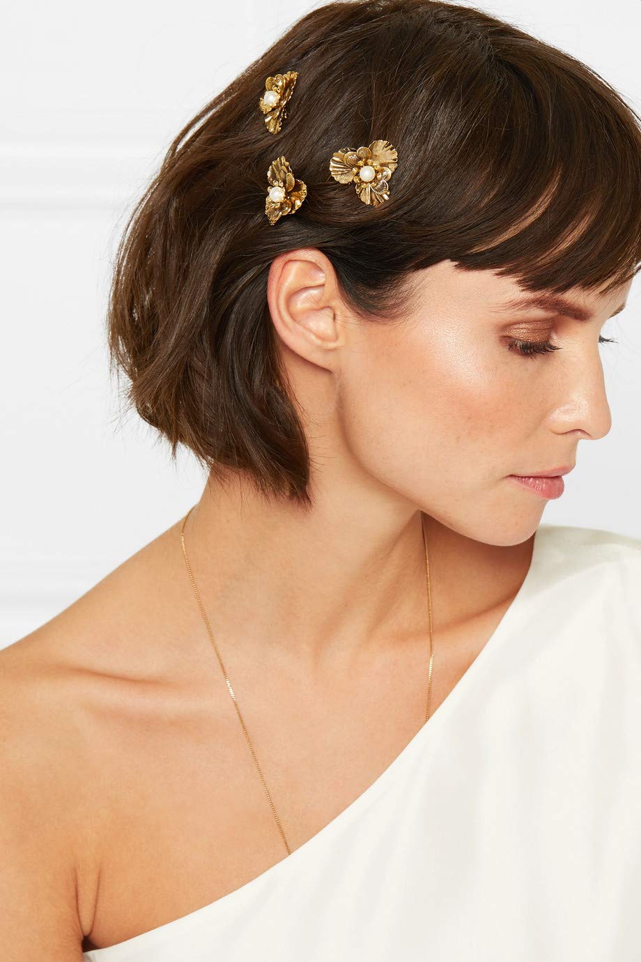 Vintage Metal Alloy Hair Side Comb with Shiny Rhinestones - Leaf Honeybee Flower Hair Clip for Women | Wedding, Bridesmaid, Pigtail Holders & Everyday Elegant Hairstyles