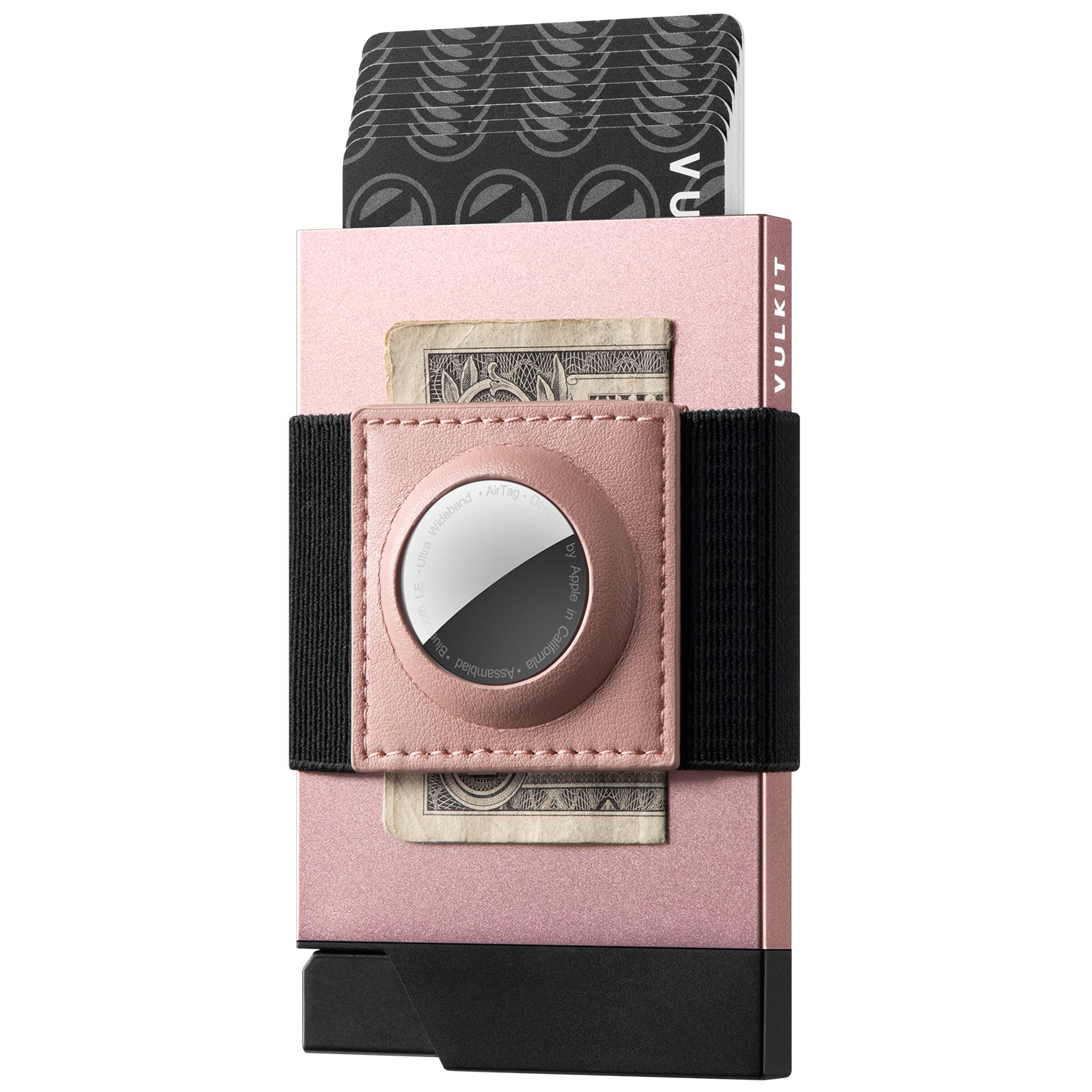 VC408 RFID Blocking Men's Wallet with AirTag Holder & Money Band - Slim Card Holder for Cash & Credit Cards - Perfect for Travel, Business & Everyday Use