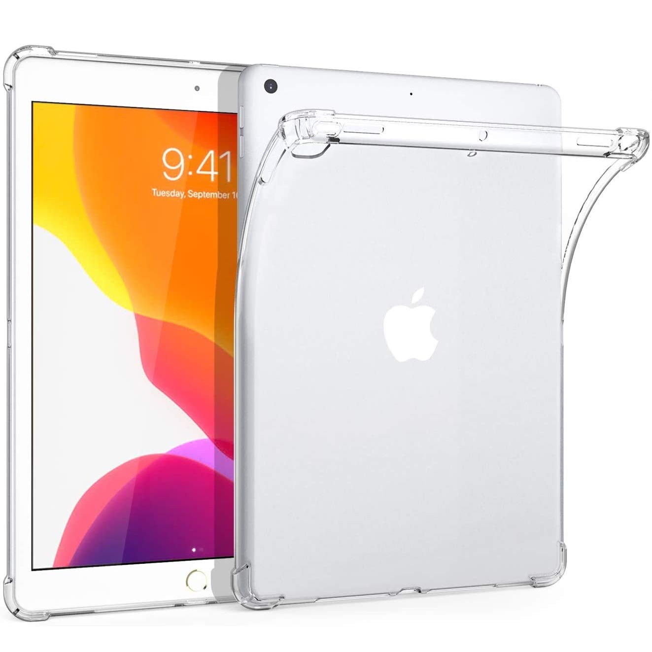 Shockproof Clear Bumper Case for iPad Air (2013) & iPad Air 2 (2014) - Slim Fit TPU Cover with Reinforced Corners | Lightweight Transparent Protection for Work, Travel & Everyday Use