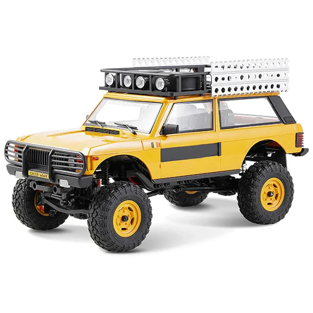 FMS FCX24M 1/24 Scale 4WD RC Rock Crawler Truck - Licensed Range Rover Camel Trophy Edition with LED Lights | 2.4G Remote Control Off-Road Vehicle for Indoor/Outdoor Crawling & Trail Adventures