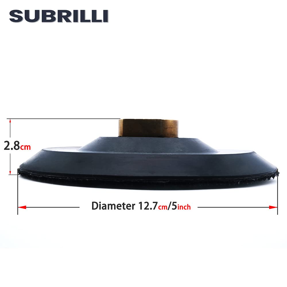 5 Inch Rubber Backer Pad with Hook & Loop - Angle Grinder Accessory for Granite, Marble & Concrete Polishing | Perfect for Countertops, Floors & DIY Projects
