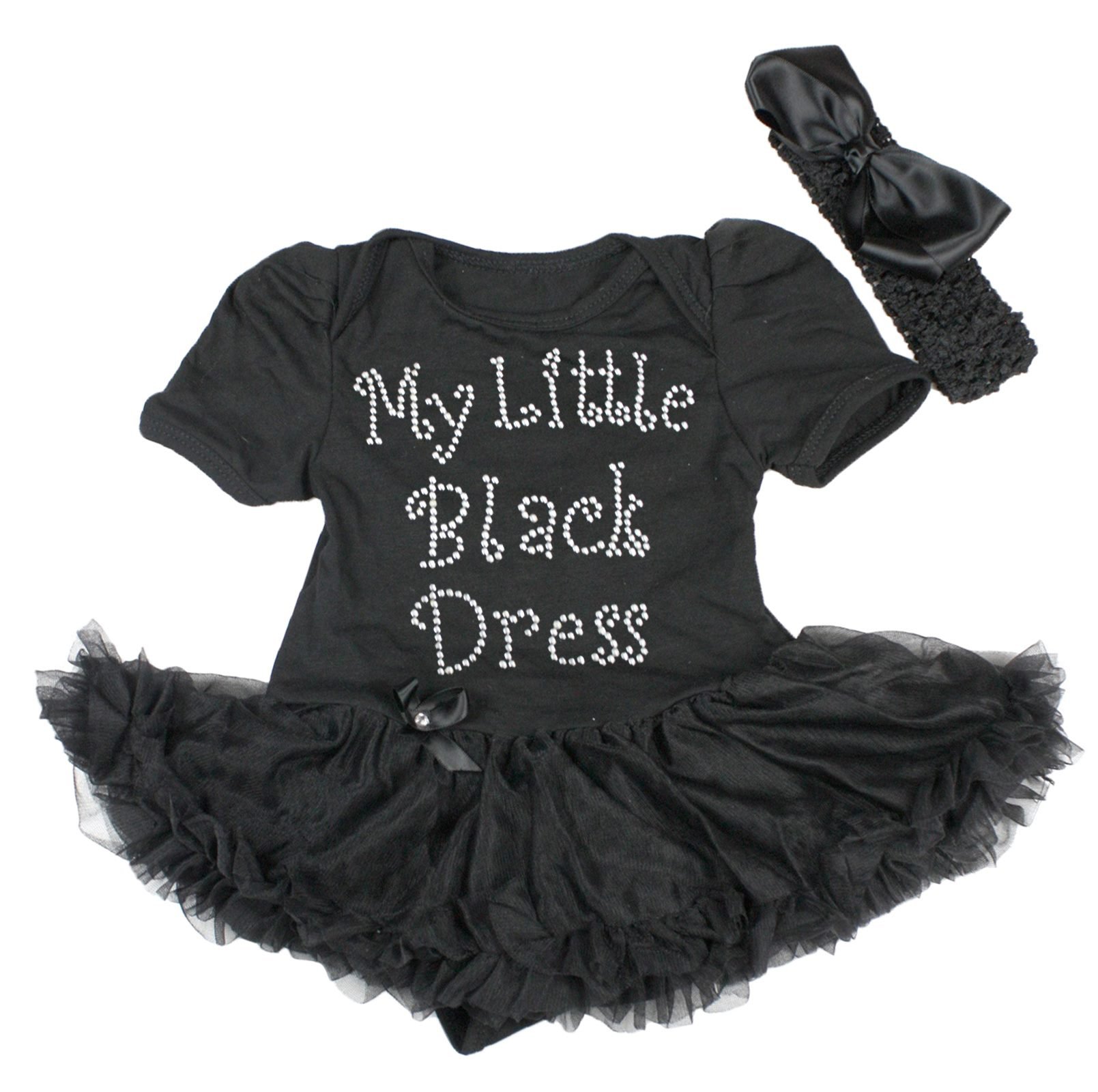 My Little Black Dress Cotton Bodysuit for Baby Girls NB-18 Months | Soft & Comfortable Infant Outfit for Special Occasions, Photos & Everyday Wear