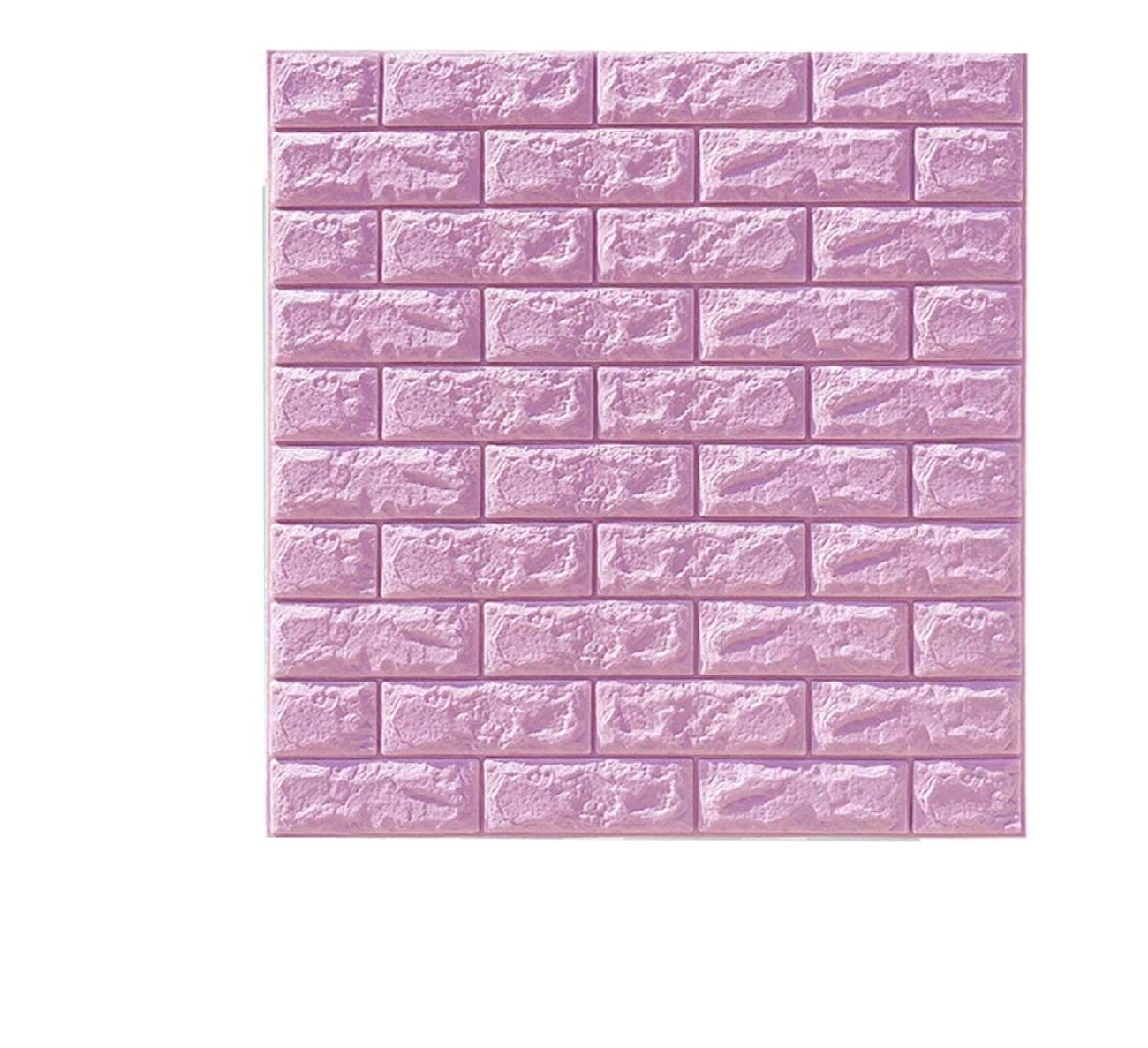 3D Brick Wall Stickers - Self Adhesive Wall Panels, DIY Removable Wallpaper for Soundproofing - 10 Pack Purple 70x77cm for Living Room, Bedroom, Bar, TV Wall, Office - Perfect for Home Decor, Commercial Spaces & Sound Absorption