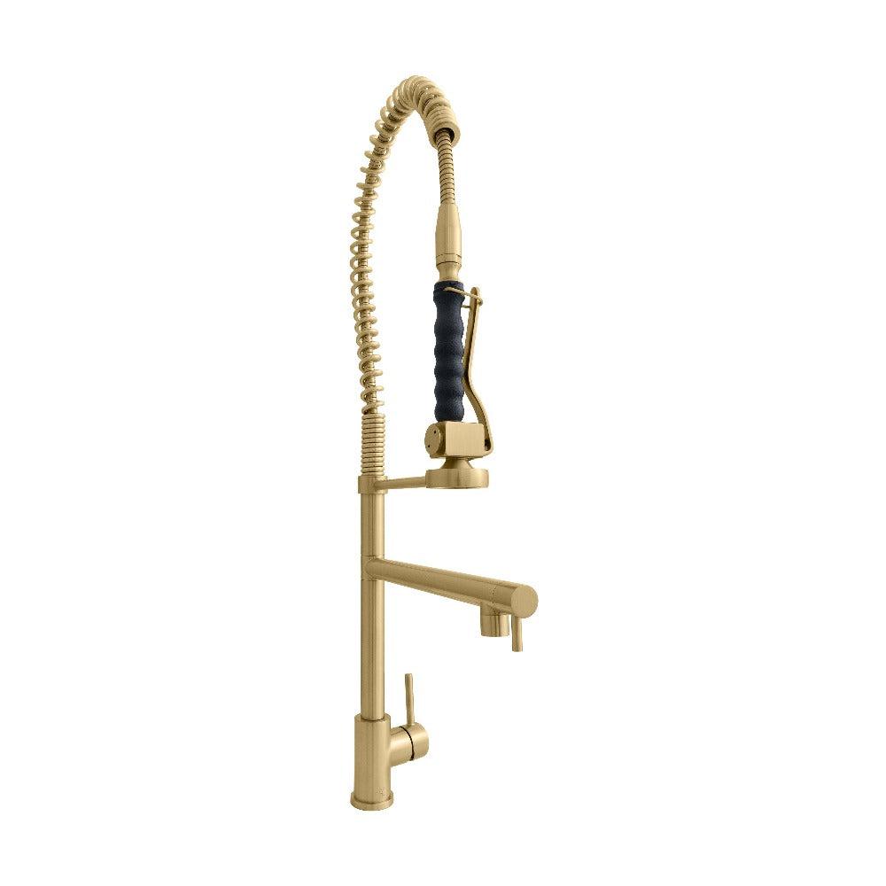 ZLINE Van Gogh Pull Down Spring Kitchen Faucet with Pot Filler in Champagne Bronze - High Arc Commercial Style Faucet for Modern Kitchens, Perfect for Cooking, Washing Dishes & Filling Large Pots (VNG KF CB)