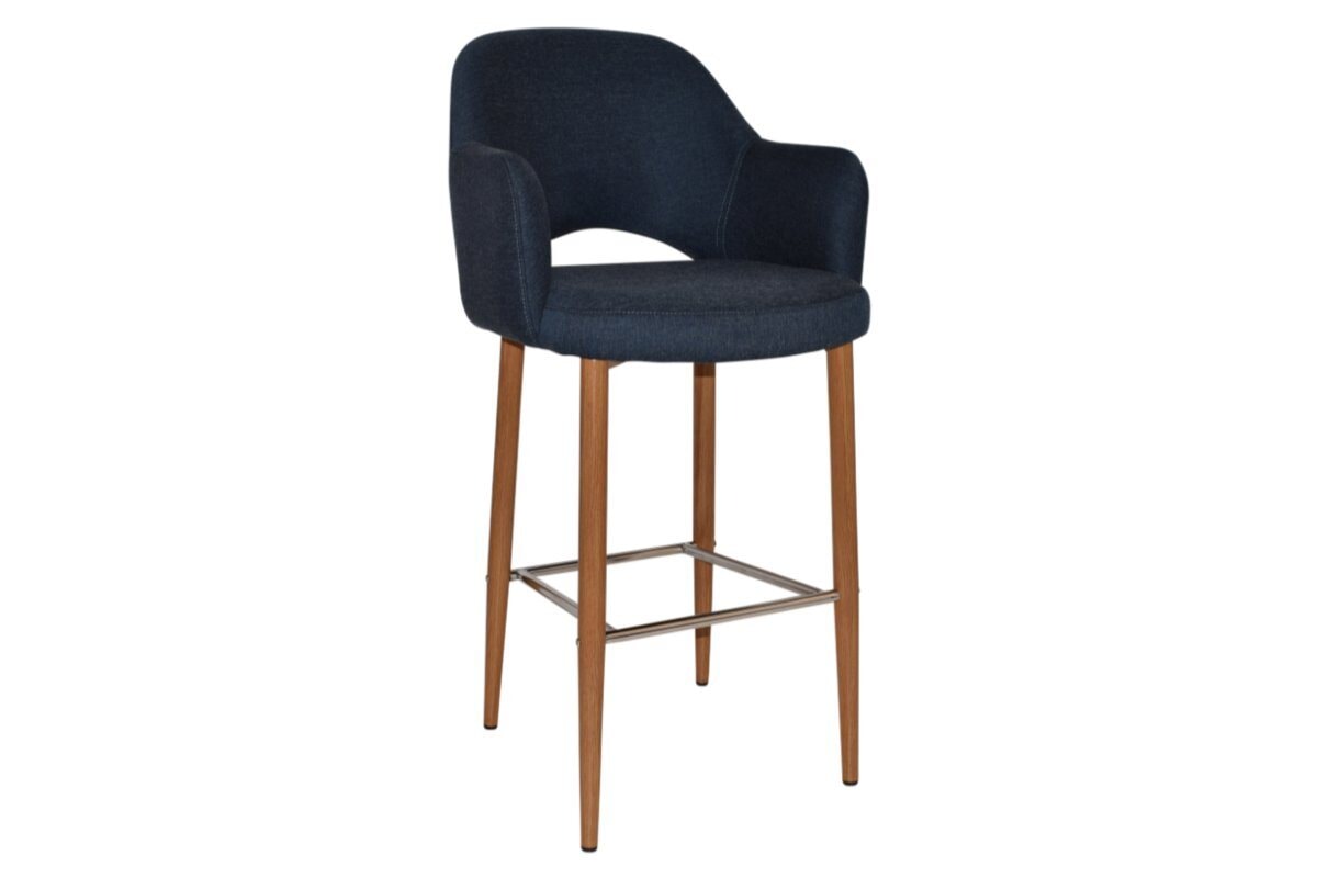EZ Hospitality Avalon Stool with Arms - Light Oak Finish - 750mm Seat Height - Perfect for Kitchen Islands, Bars & Commercial Settings