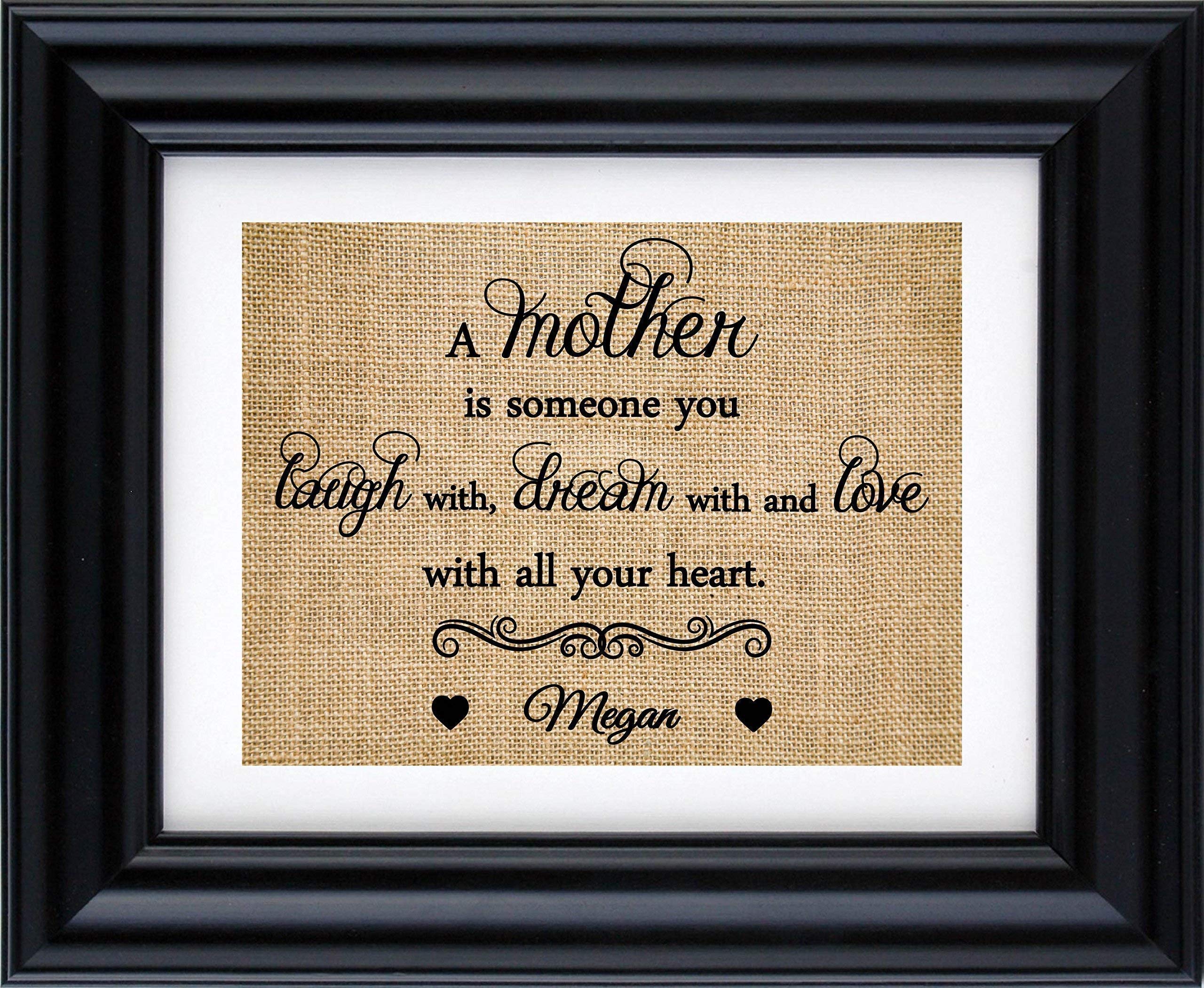 Personalized Burlap Print Gift for Mom, Grandma, Daughter, Son & Kids - Perfect for Mother's Day, Birthday & Special Occasions - Home Decor Keepsake (Frame Not Included)