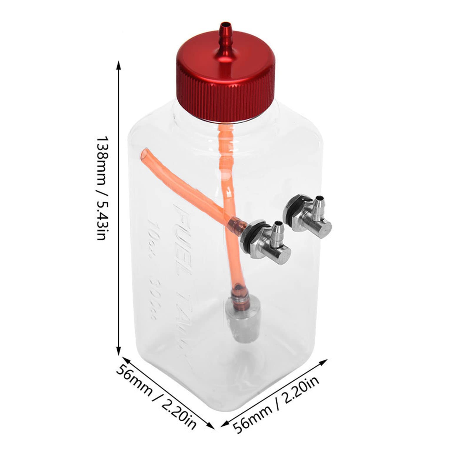 VGEBY 300ml RC Airplane Fuel - Transparent Plastic Container, Sealed & High Strength, CNC Machined Metal Cap for 15-26cc RC Aircraft - Perfect for Remote Control Airplane Hobbyists and Outdoor Flying Enthusiasts