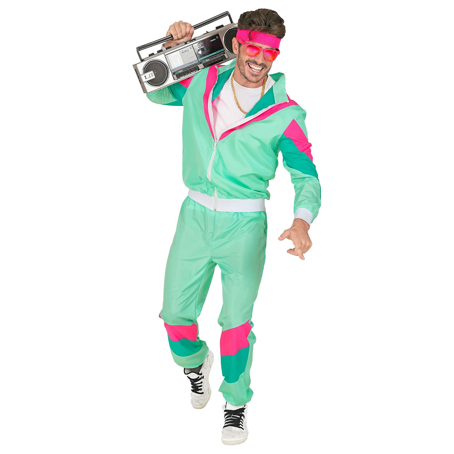 Widmann Milano 80s Retro Party Costume - Vintage 80s Fashion, Funny Running Outfit, Ugly Sweater Costume, Halloween & Cosplay Dress Up for Theme Parties, Costume Contests & 80s Night Events
