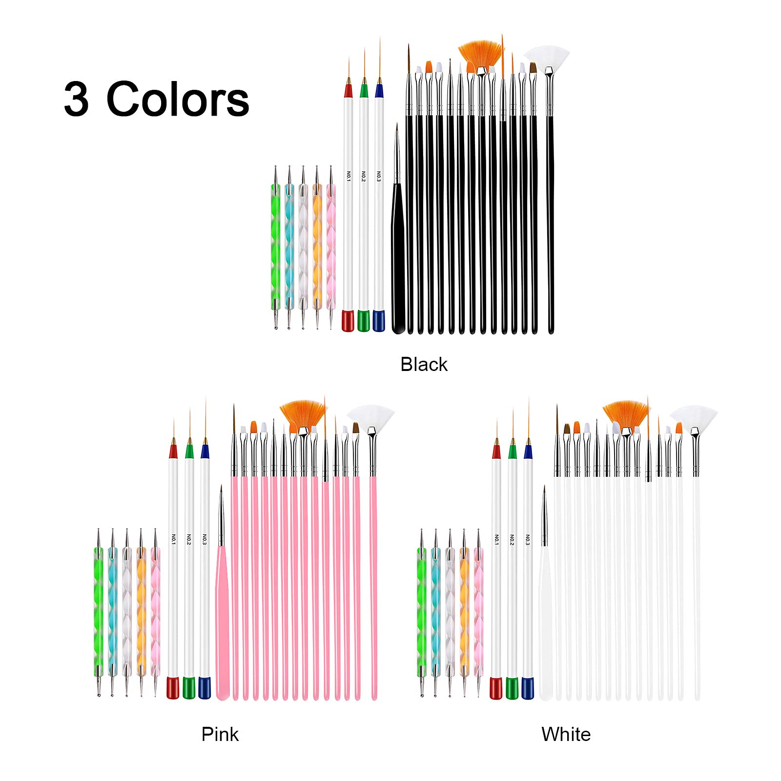 23Pcs Nail Art Brushes Set - Professional Nail Liner, Carving & Dotting Pens for Acrylic French Nail Design, DIY Nail Art Tools (Pink) - Perfect for Salon, Home Manicure & Nail Art Enthusiasts - Layfoo