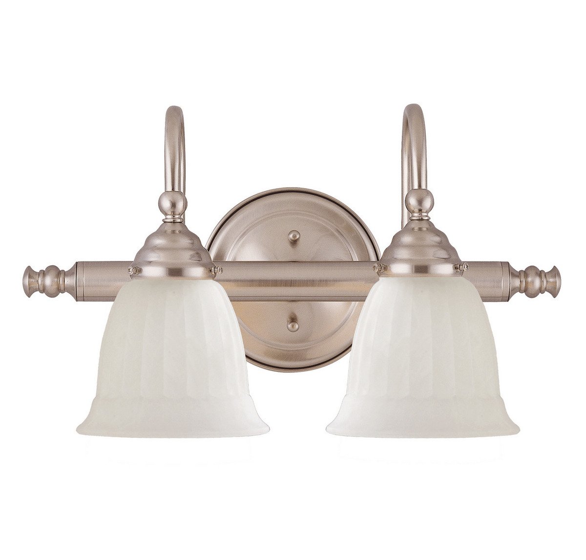 Savoy House Brunswick 2-Light Bathroom Vanity Light Fixture in Satin Nickel Finish - Perfect for Modern Bathroom & Powder Room Lighting