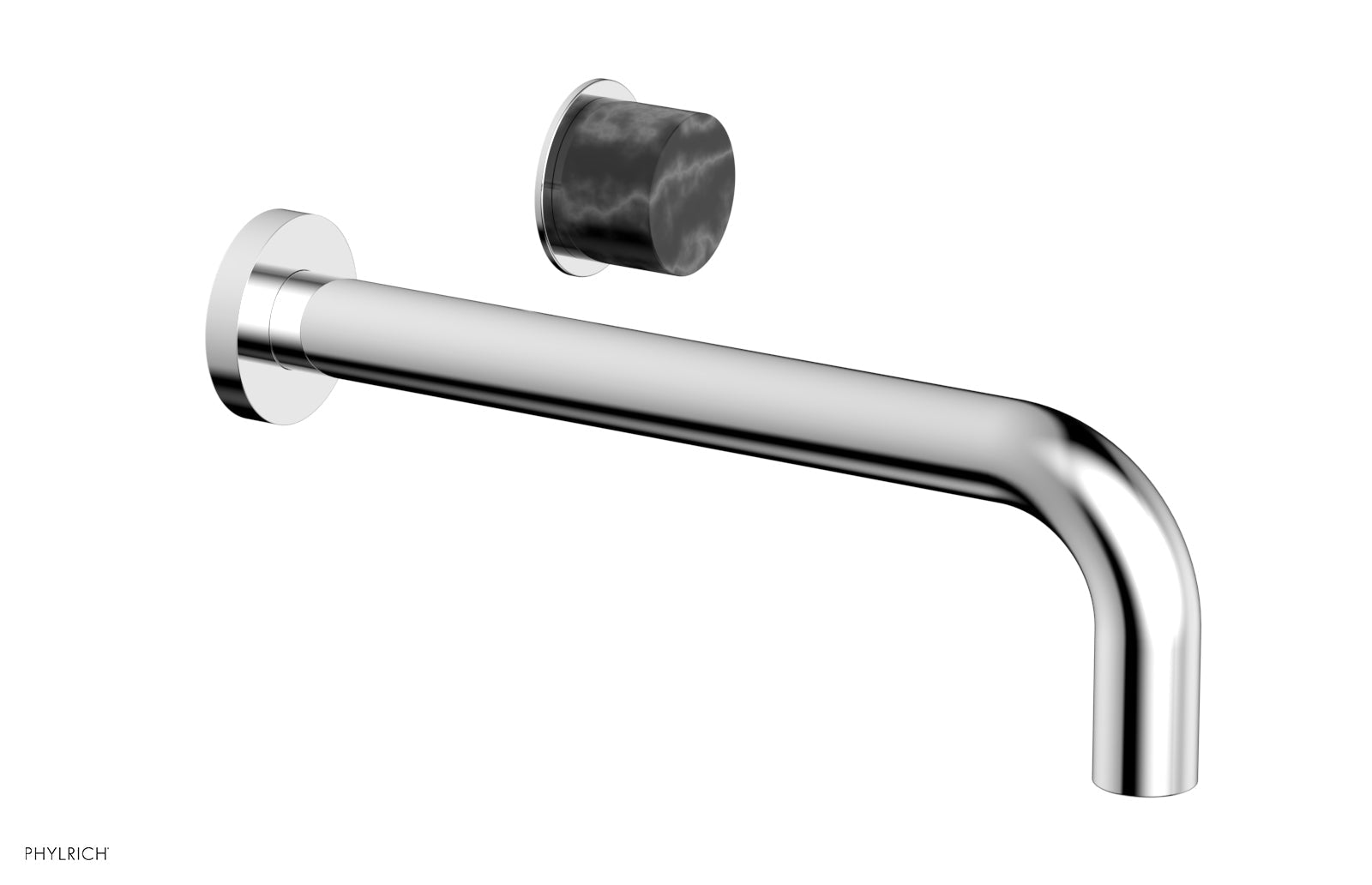 Premium Black Marble Single Handle Wall Mount Bathroom Faucet - Basic II 10