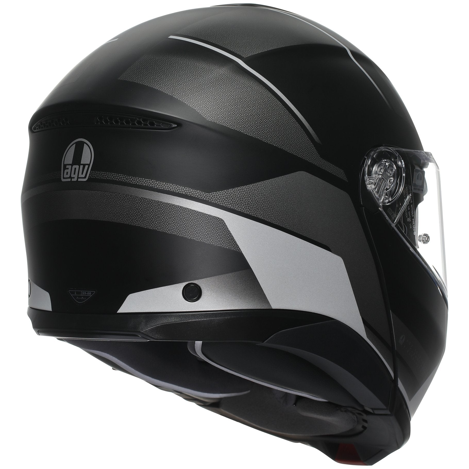AGV Tourmodular Perception Motorcycle Helmet - Matt Black / Silver - DOT & ECE Certified for Street & Racing - Comfortable & Lightweight for Long Rides