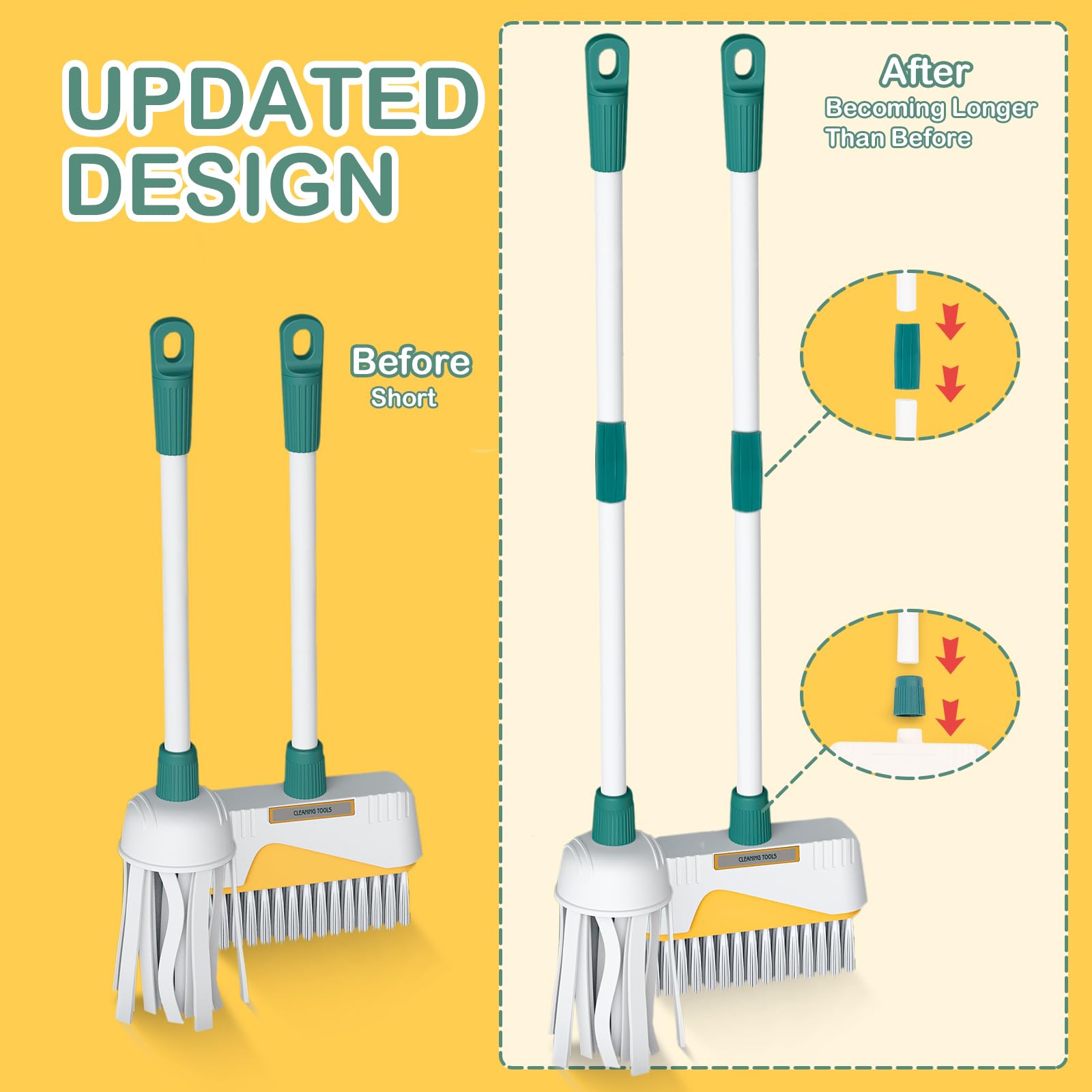deAO Kids Cleaning Set 8pcs - Pretend Play Toy for Toddlers | Home Cleaning Fun