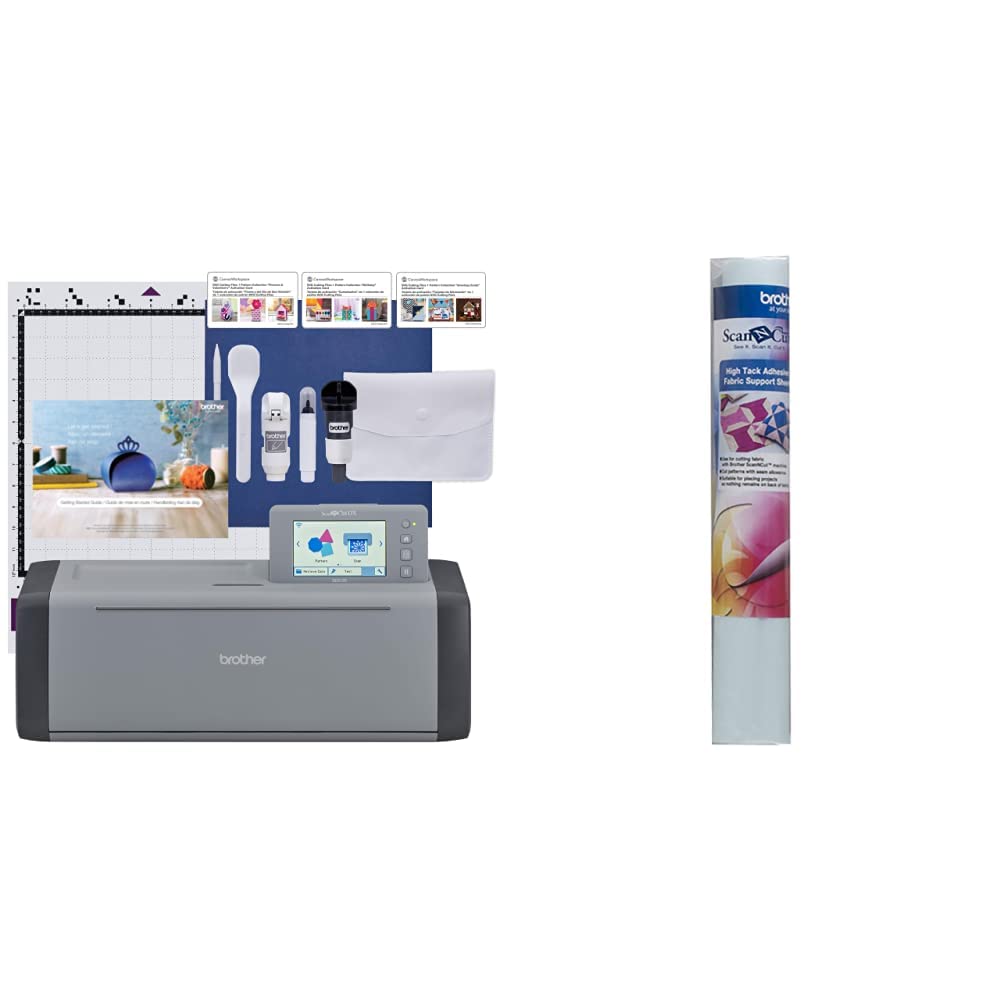 Brother ScanNCut SDX125EGY Electronic Cutting Machine with High Tack Fabric Support Sheets - Perfect for DIY Crafts, Scrapbooking, and Vinyl Cutting Projects
