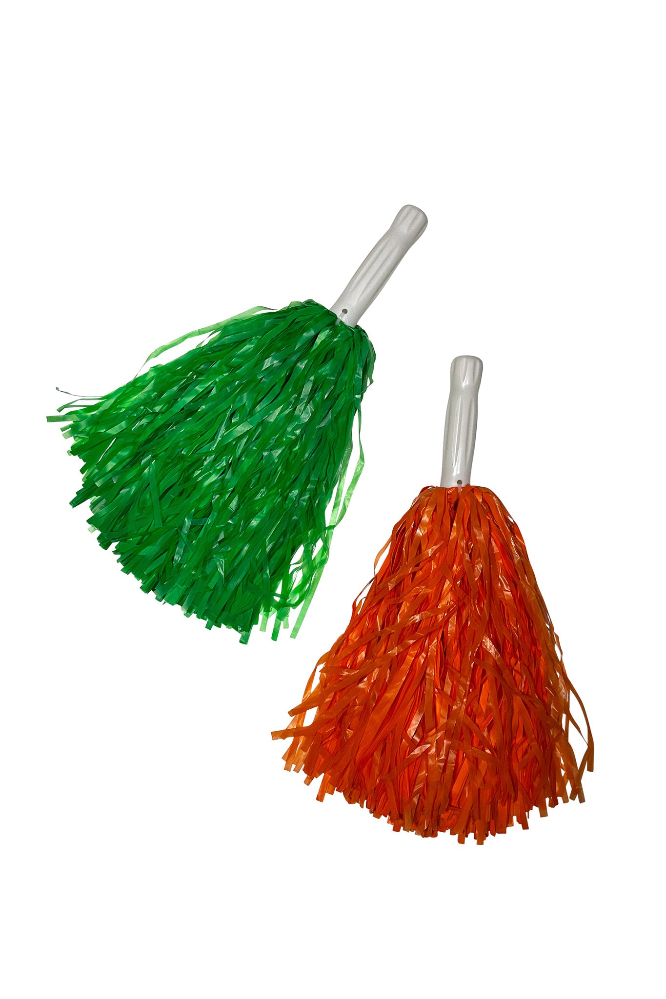 Bring It Pom Poms Cheerleading Set - Vibrant Green & Orange Team Spirit Accessories for Cheerleading, Sports Events, and School Pep Rallies