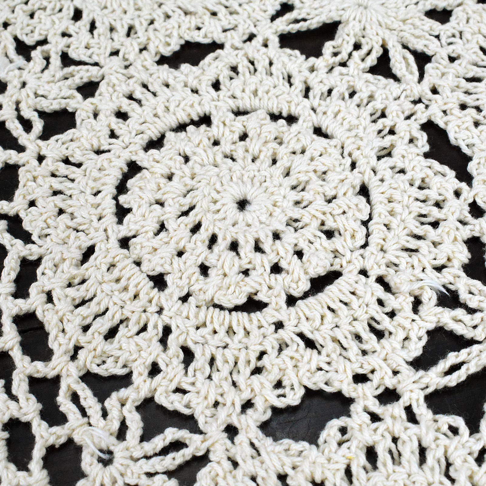 USTIDE 100% Cotton Lace Crochet Table Runner Set (2pcs) - 15.7