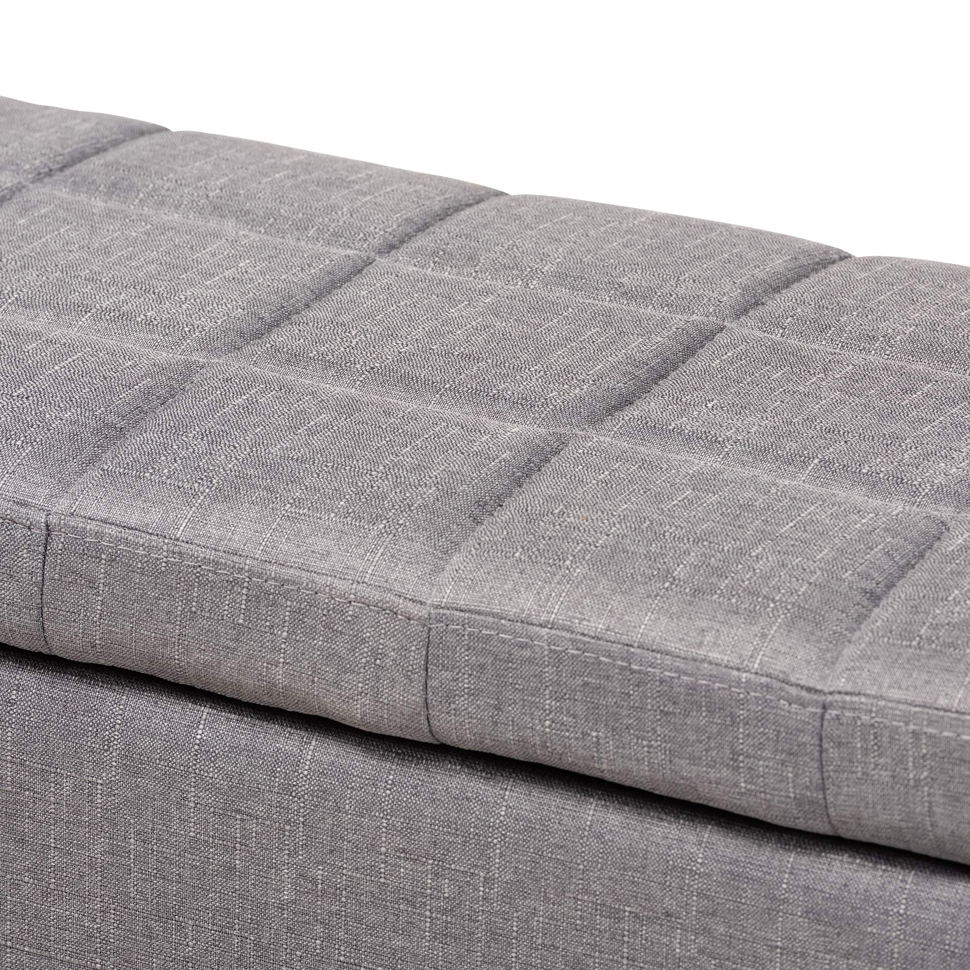 Baxton Studio Modern Gray Ottoman - Versatile Footrest, Extra Seating & Storage for Living Room, Bedroom & Office