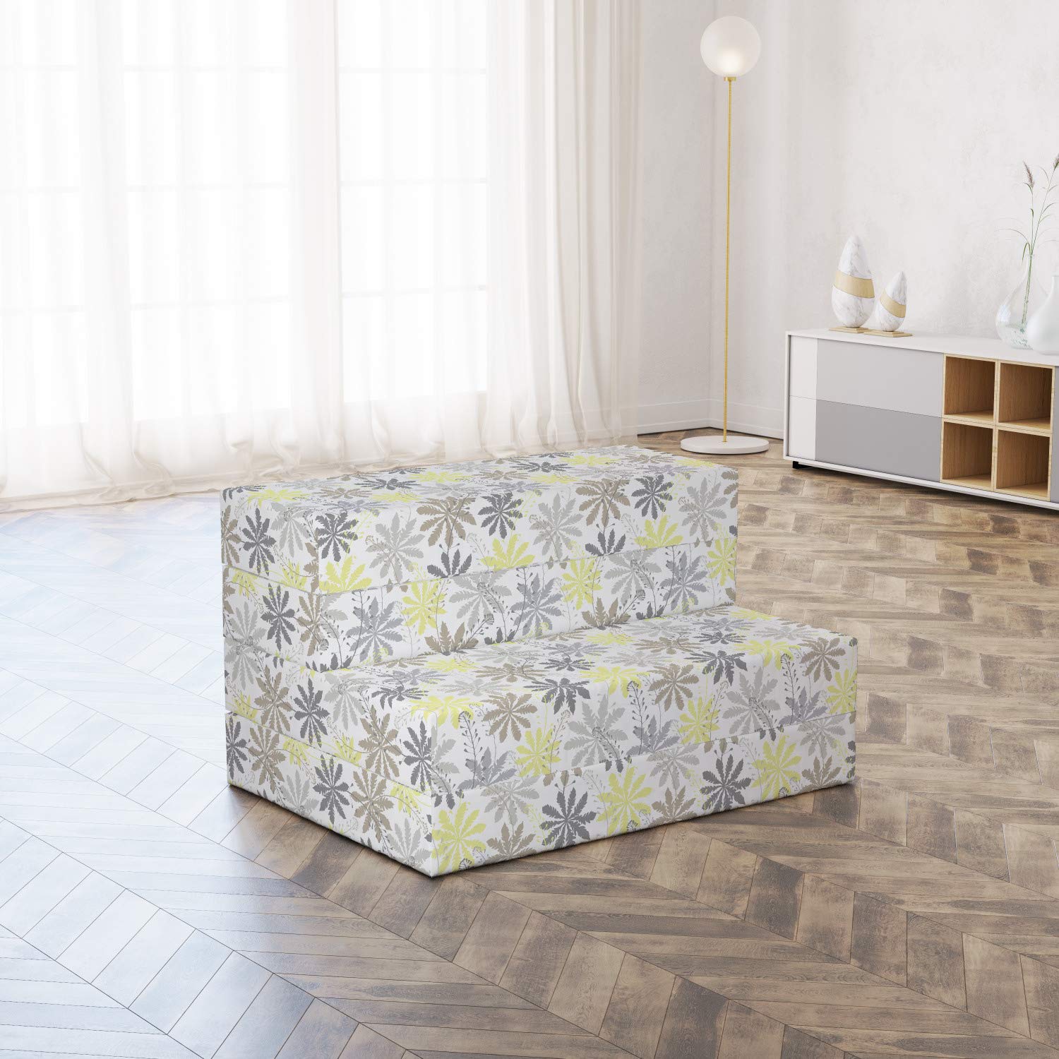 Ambesonne Floral Foldable Mattress - Shepherd's Purse Pattern, 74.8
