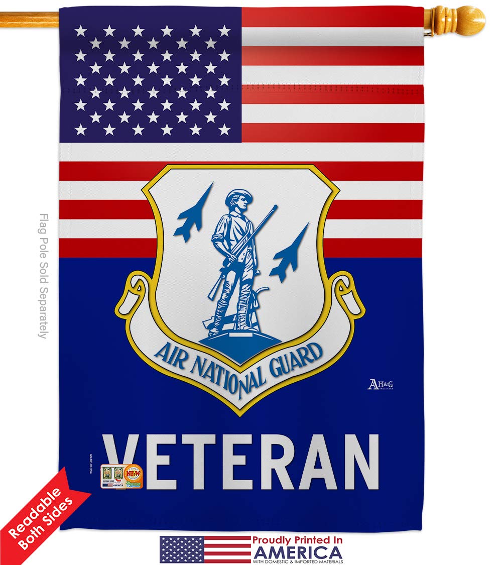 Authentic US Air Force Veteran Garden Flag Kit - Double-Sided 28x40 Inch Military Yard Banner | National Guard & ANG Armed Forces Retirement Gift | Made in USA | Perfect for Patriotic Home Decor, Veterans Day & Memorial Day Displays