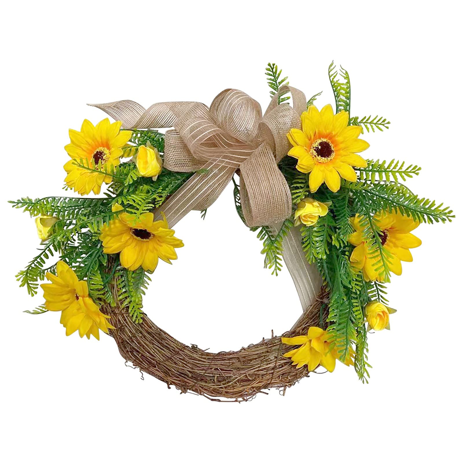 White Heart Wreath - Summer Spring Fall Home Decor for Door Wall Beach