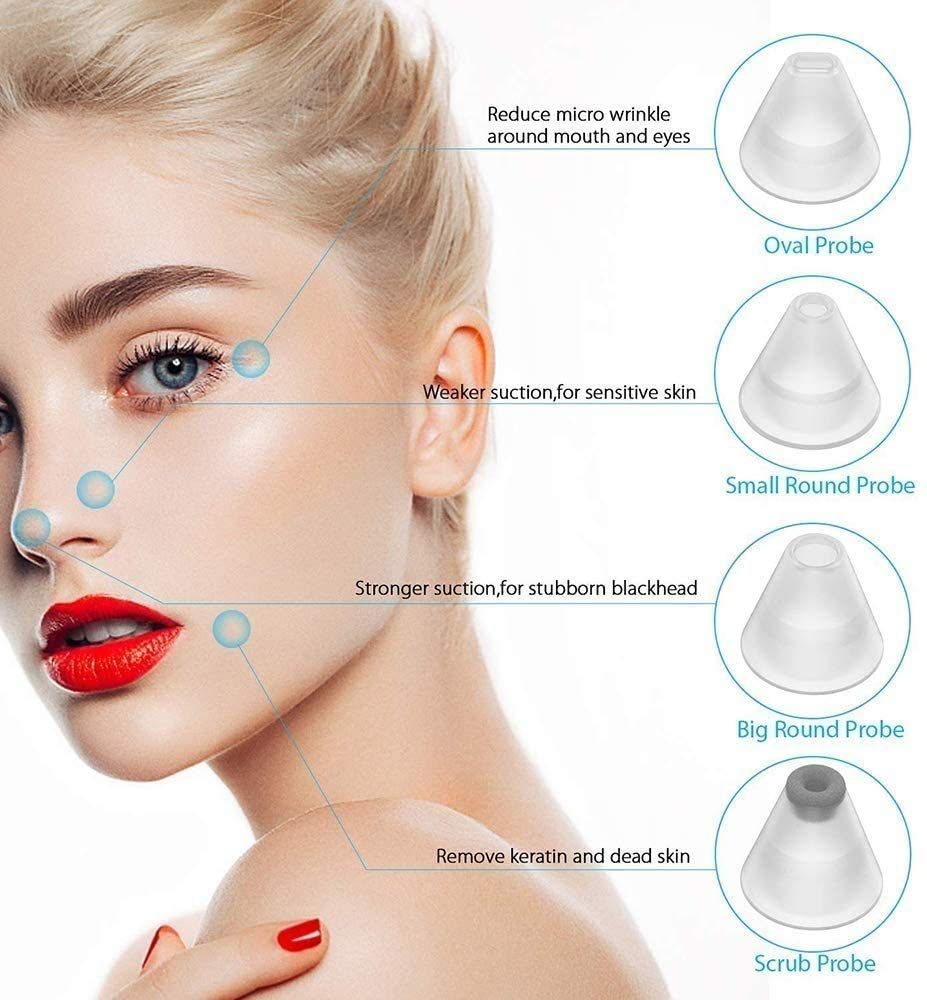 **Electric Blackhead Remover Pore Vacuum Cleaner - USB Rechargeable Facial Pore Cleaner for Acne, Comedones & Whitehead Removal | Perfect for At-Home Skincare & Spa Treatments**