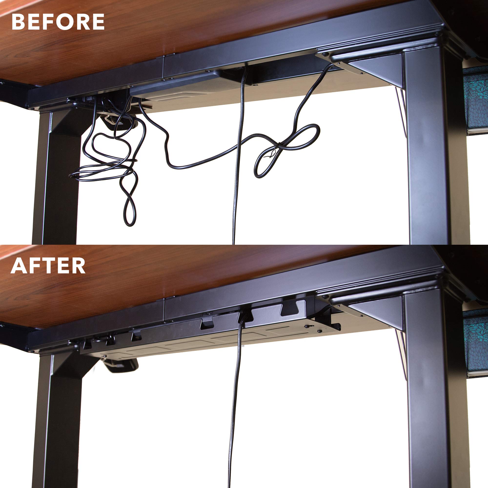 MOUNT-IT! 23-Inch Under Desk Cable Tray - Black Wire Management Basket Organizer for Computer, Laptop, Standing Desk & Workstation - Perfect for Home Office, Gaming Setup & Workspace Organization