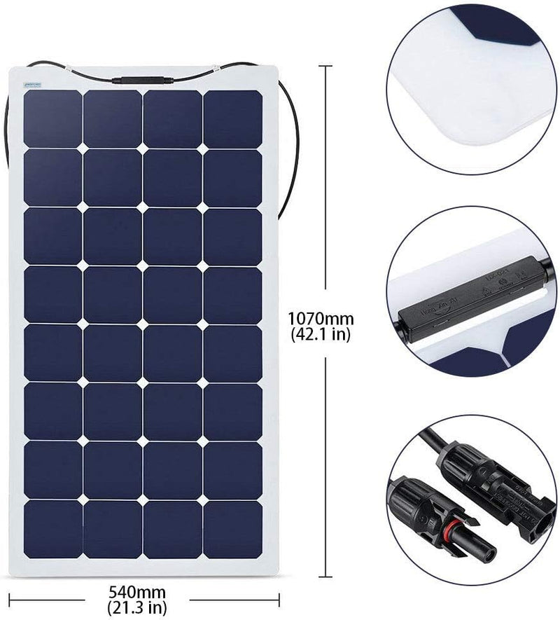 Acopower 110W Flexible Solar Panel Kit - 2x110W Portable Solar Charger for RV, Boat, Camping & Outdoor Power Needs
