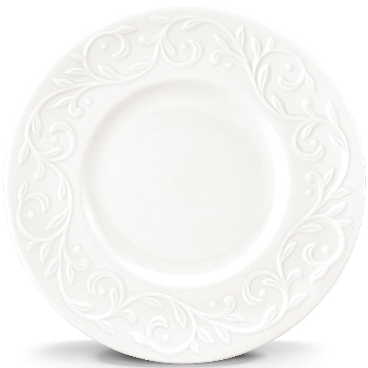 Opal Innocence Carved 4-Piece Dinner Plate Set - Elegant Stoneware for Fine Dining & Special Occasions
