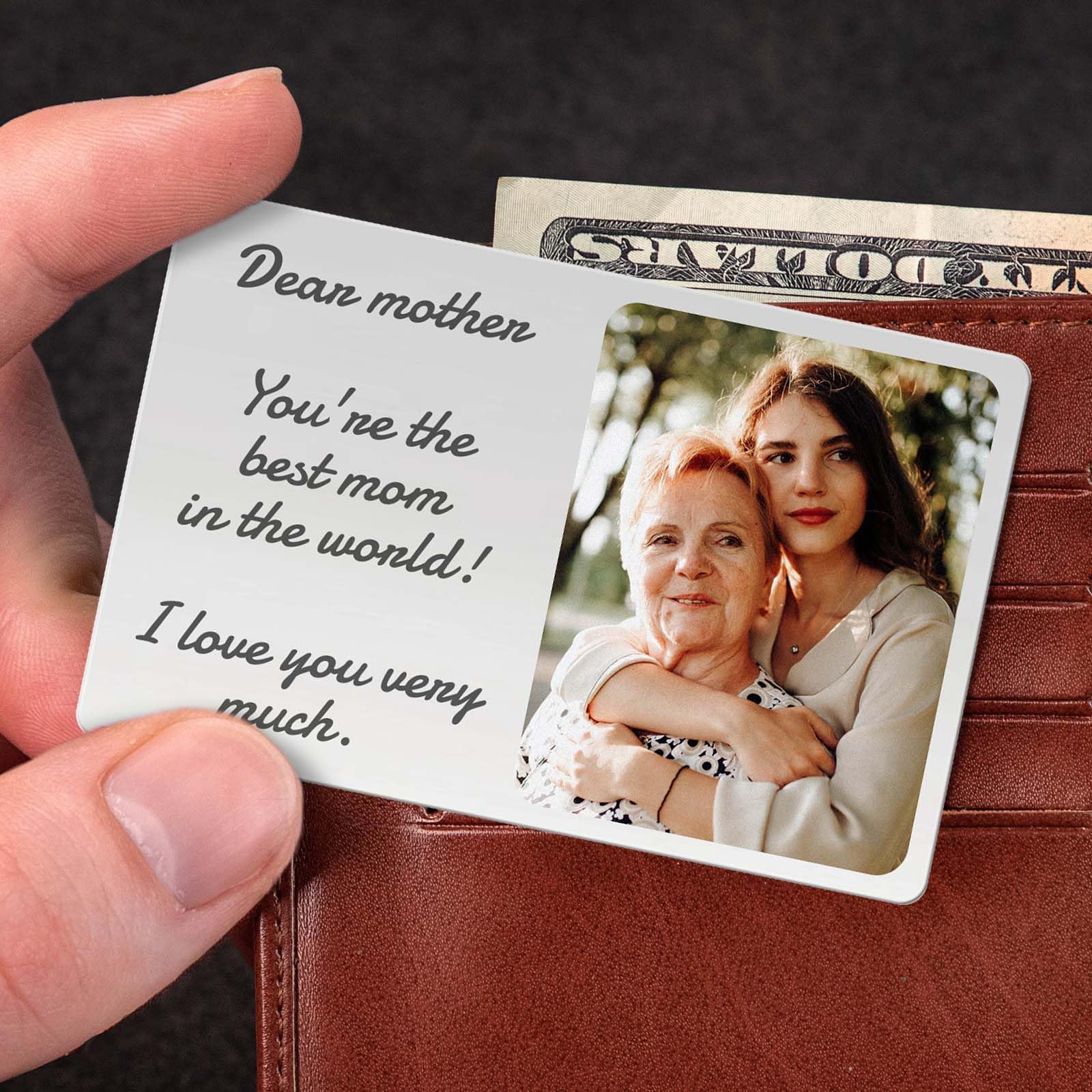 Personalized Custom Engraved Metal Wallet Card with Photo & Text - Romantic Birthday Gift for Him Her (Silver) | Perfect for Anniversaries, Valentine's Day & Keepsake Memories