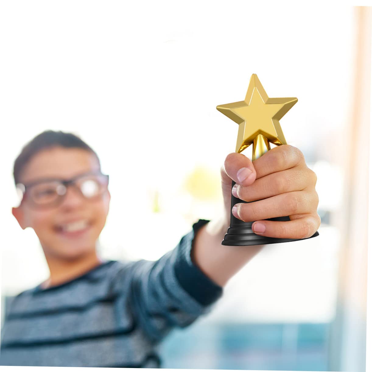 KICHOUSE 9-Piece Mini Star Trophy Set - Plastic Sports Award Decorations for Kids, Party Favors, Classroom Rewards & Game Prizes - Perfect for Birthday Parties, School Events & Sports Competitions