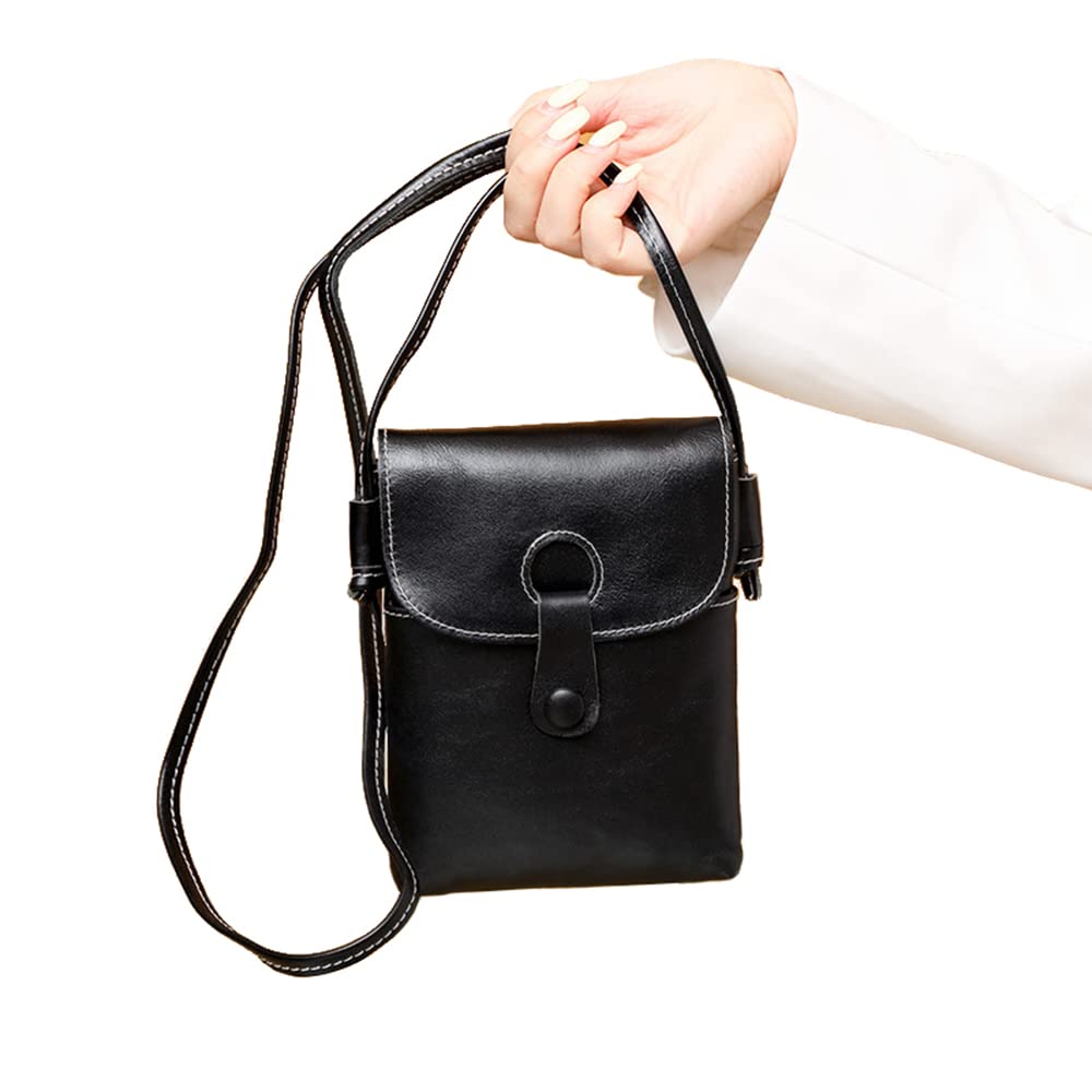 Hyfant Genuine Leather Crossbody Phone Bag for Women - Small Shoulder Purse with RFID Protection, Minimalist Retro Wallet (Perfect for Travel, Shopping & Everyday Use)