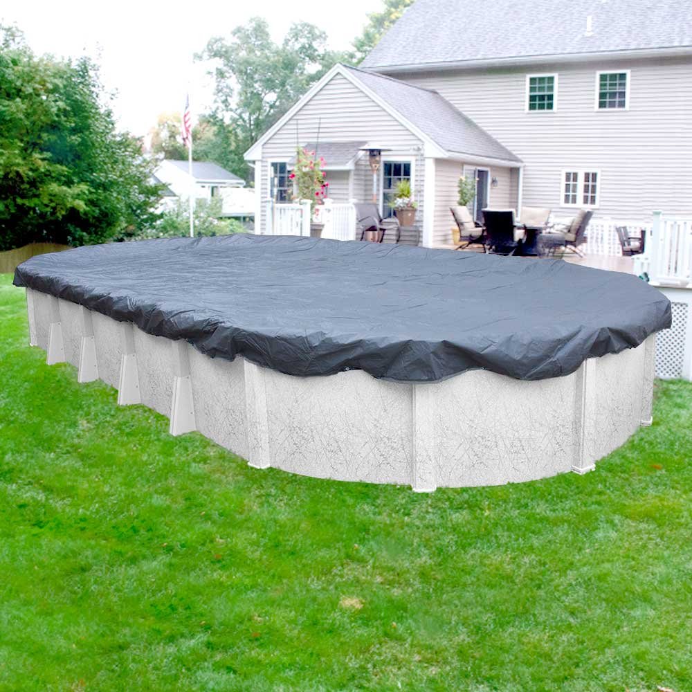Robelle 461521 Winter Pool Cover for Oval Above Ground Swimming Pools - 15 x 21 Feet, Durable & Weatherproof, Easy Installation (Perfect for Winter Protection & Debris Prevention)