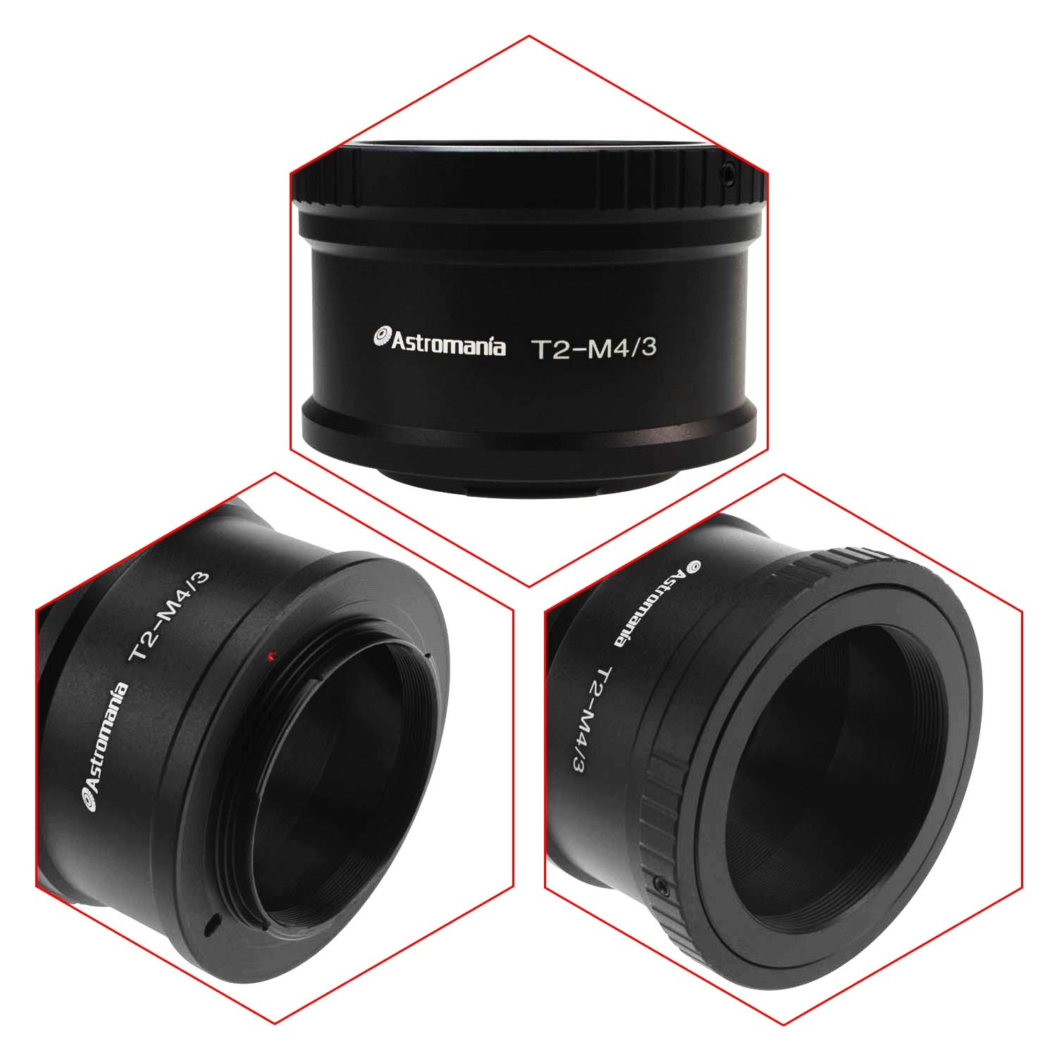 Astromania T T2 Mount Adapter for Olympus & Panasonic M4/3 Cameras - Compatible with Olympus EP1 EP2 EPL1, Panasonic DMC-G1 GH1 GF1 - Perfect for Astrophotography & Lens Conversion