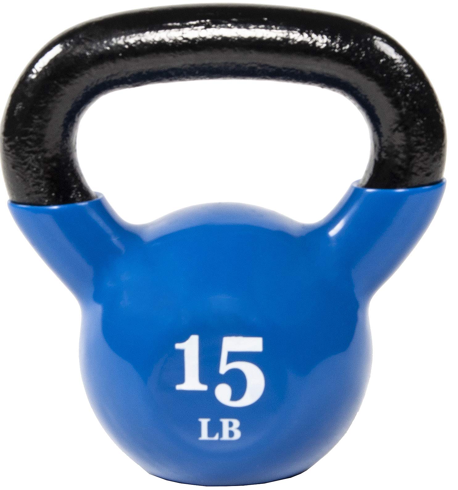Signature Fitness Vinyl Coated Cast Iron Kettlebell - 5-50 lbs, All-Purpose Home Gym Equipment for Strength Training, CrossFit, HIIT Workouts & Functional Fitness