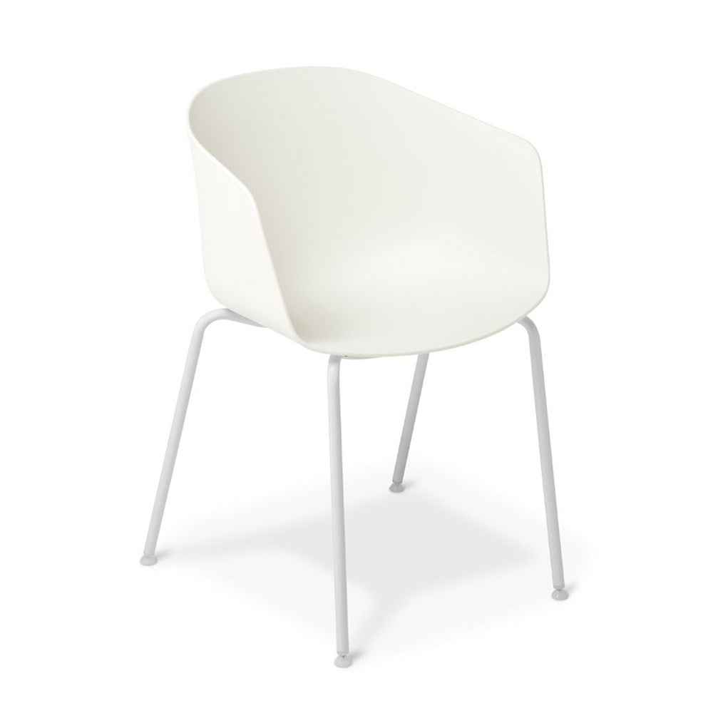 Heavy Duty Max Tub Steel 4 Leg Chair - Industrial Style Metal Dining Chair for Restaurant, Cafe, and Home Kitchen Use