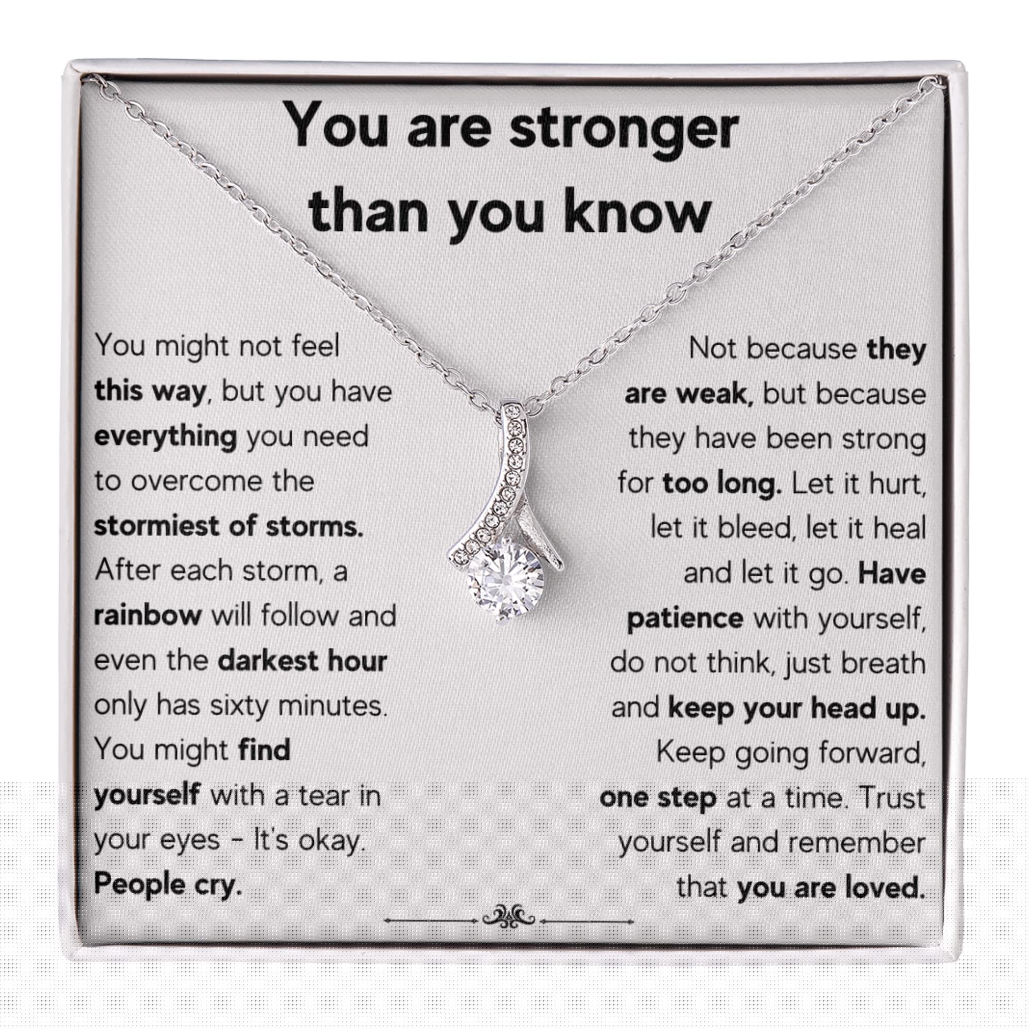 Get Well Soon Gifts for Women - Encouragement & Sympathy Jewelry Set with Inspirational Necklace Pendant, Message Card & Gift Box | Thoughtful Recovery Gift for Hospital, Surgery, Illness or New Beginnings | Stainless Steel Motivational Jewelry