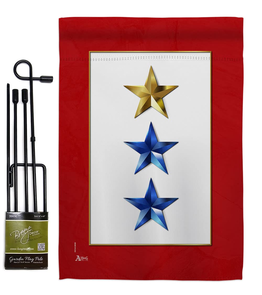 US Military Garden Flag - Double-Sided 13x18.5in with Stand for Yard Decor