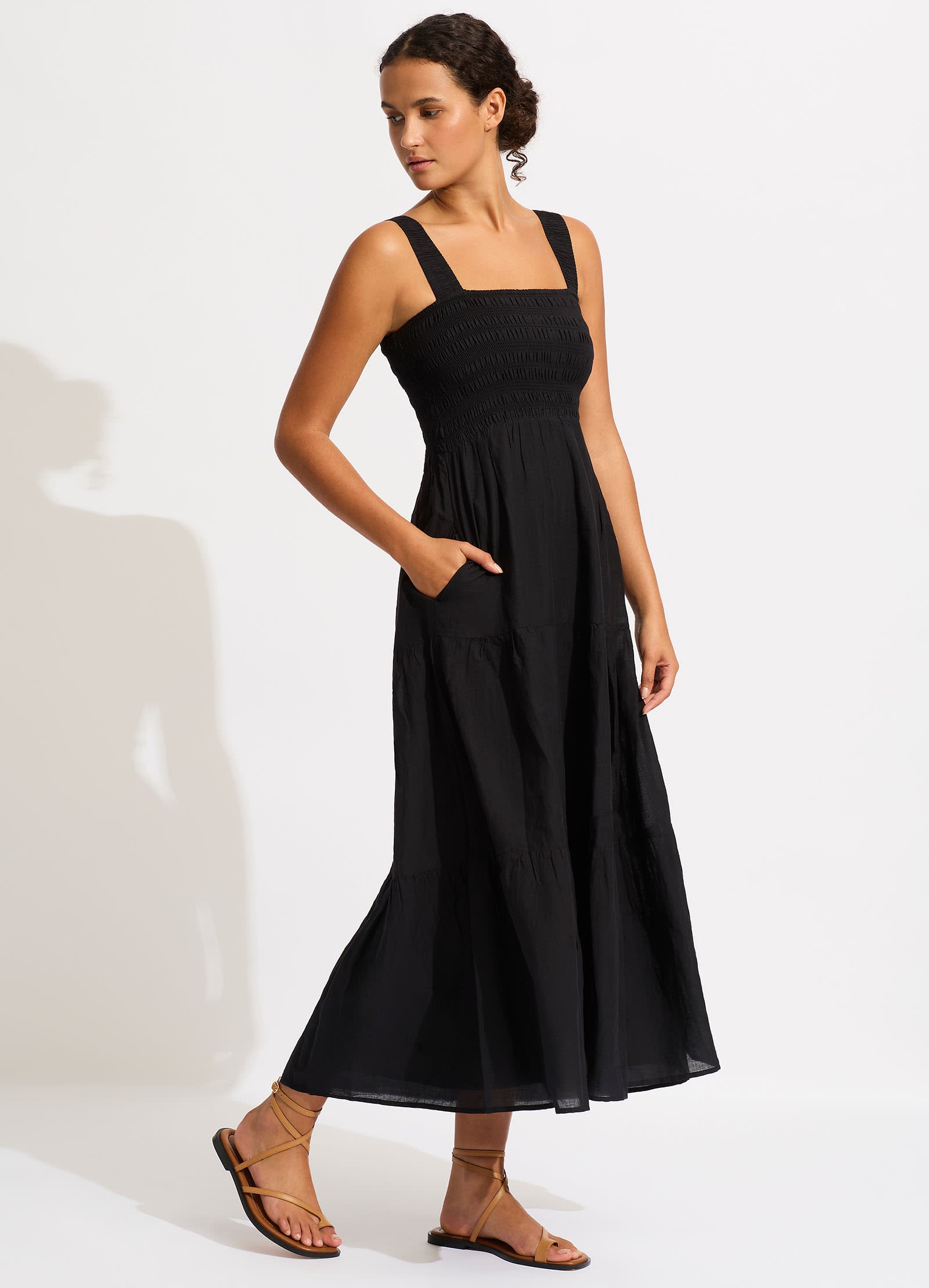 Faithful Midi Dress in Black - Elegant & Versatile Women's Church Dress for Sunday Service, Wedding Guest & Special Occasions
