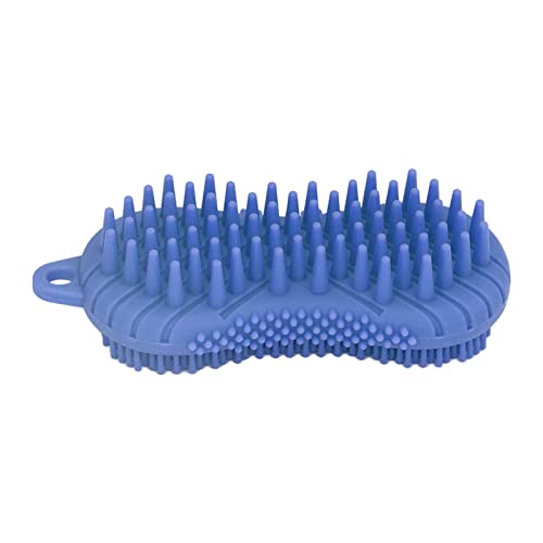 Premium Silicone Body Scrubber - Dual-Sided Exfoliating Brush with Ergonomic Handle for Deep Cleansing & Massage | Ideal for Hair, Scalp & Body Care | Perfect Shower, Bath & Spa Essential (Blue)