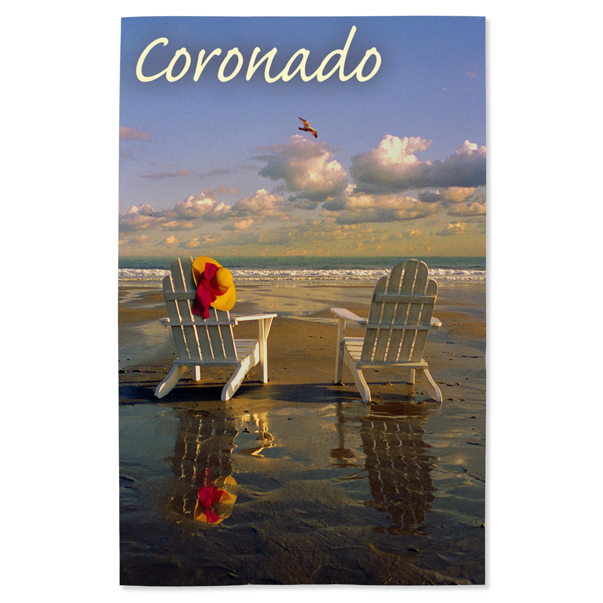 Lantern Press 16x24 Inch Giclee Art Print - Coronado California Beach Scene with Adirondack Chairs - Coastal Wall Decor for Living Room, Bedroom & Office