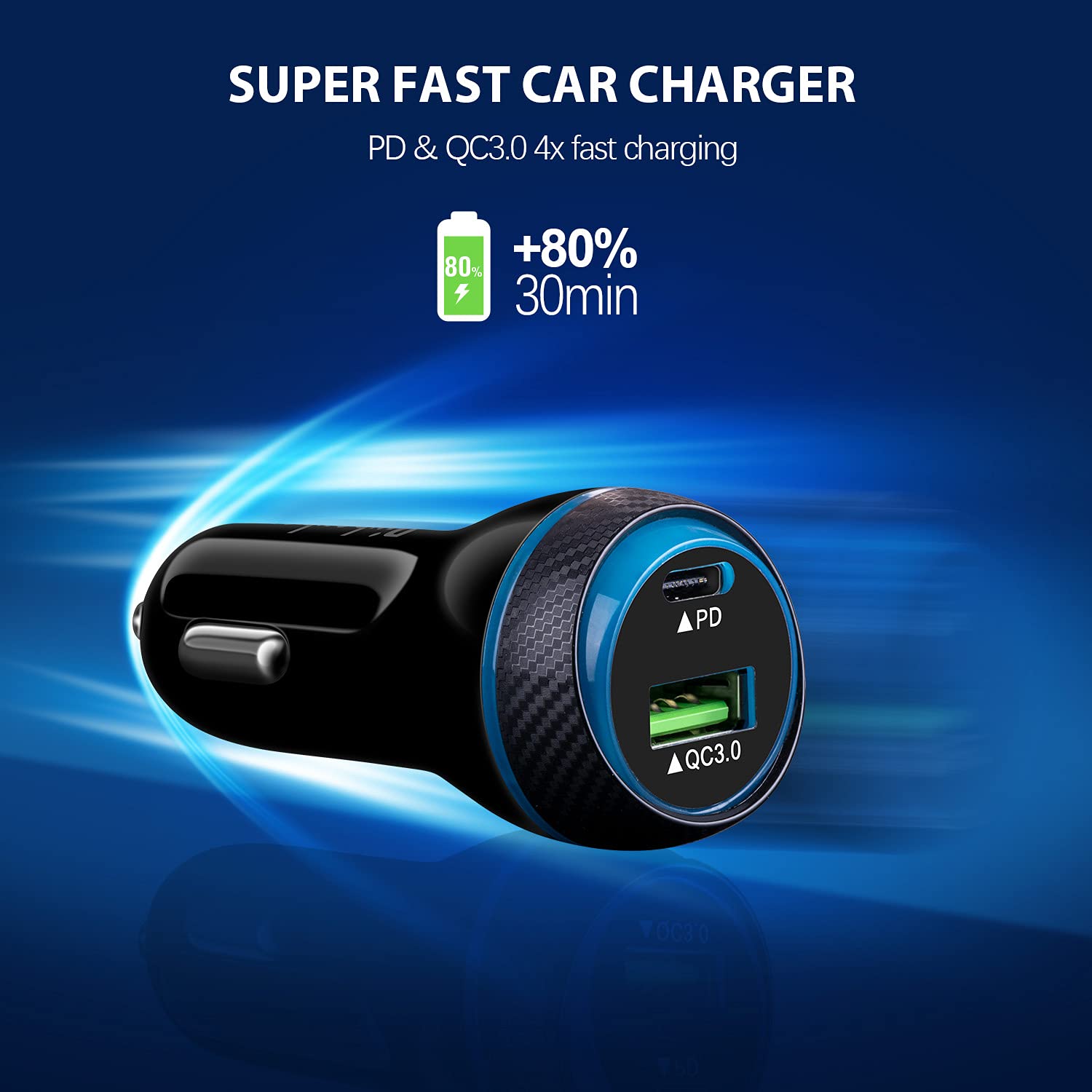 45W USB C Fast Car Charger with 4FT Cable - Dual PD3.0 & QC3.0 Ports for iPhone 15 Pro Max, Samsung Galaxy S23/S22/S21 Ultra/Note20 - Super Fast Charging for Road Trips & Daily Commutes
