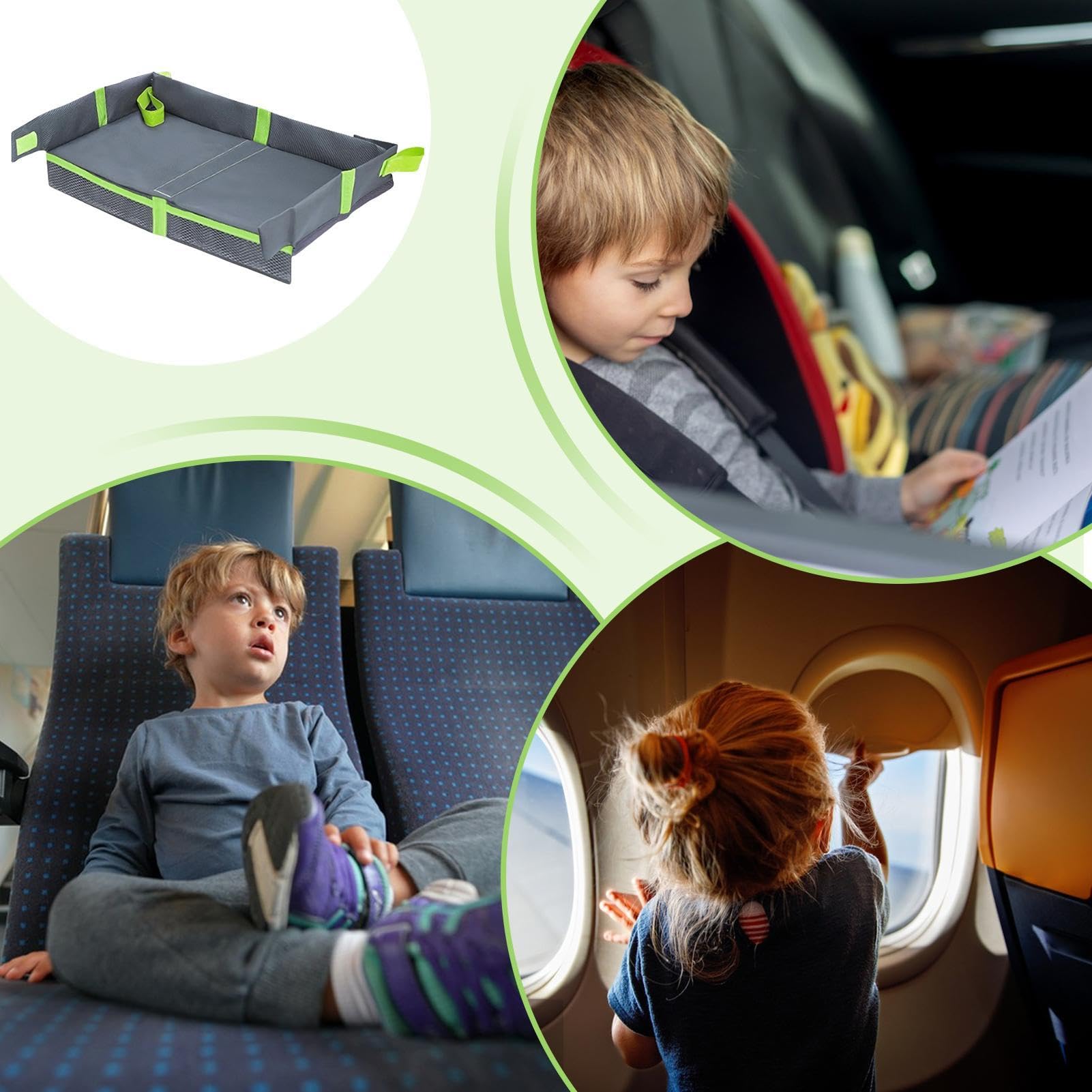 Foldable Car Seat Tray for Kids & Adults - Lightweight Travel Tray with Toy Storage, Paintbrush Holder & Cup Holder | Perfect for Road Trips, Airplane Travel & Backseat Activities