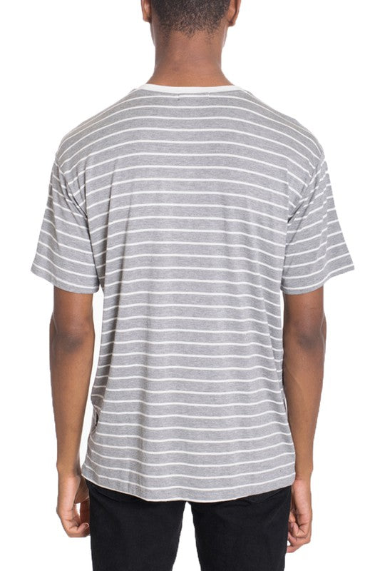 Weiv Men's Casual Short Sleeve Striped T-Shirt - Comfortable Cotton Crew Neck Tee for Summer Outfits, Streetwear & Everyday Wear