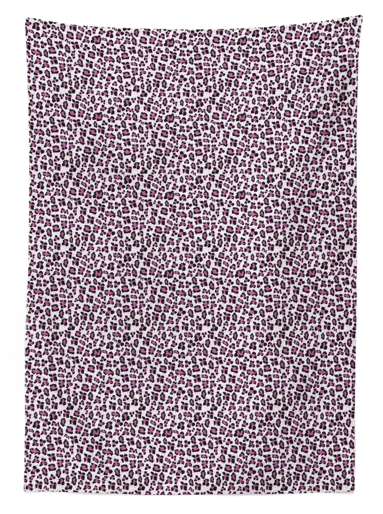 Ambesonne Leopard Print Outdoor Tablecloth - Pink & Black Savannah Wildlife Theme, Washable Picnic Table Cover 58x104 Inches - Perfect for Garden Parties, BBQs, and Outdoor Dining Decor