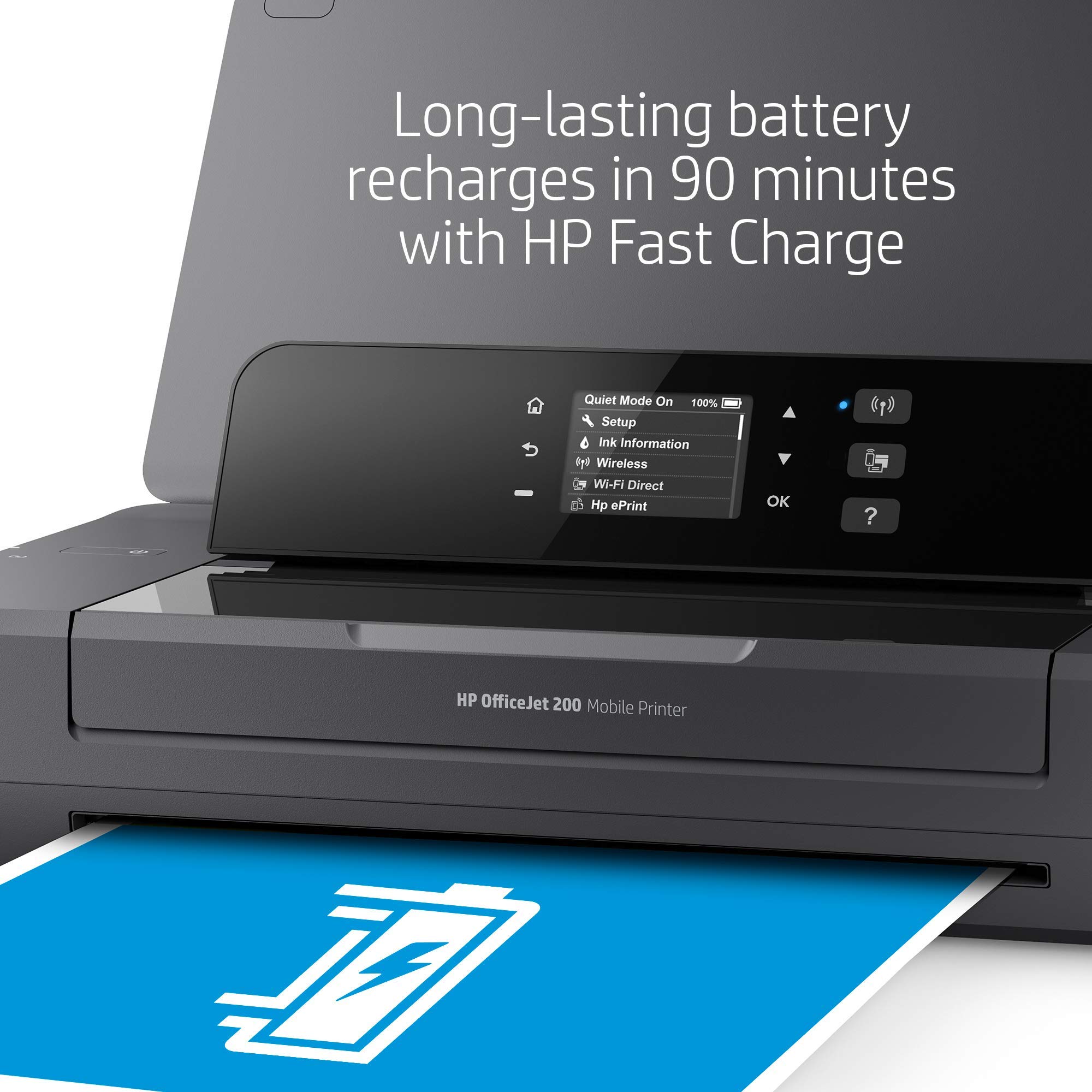 HP OfficeJet 200 Portable Wireless Printer | Mobile Printing | Compact Travel Printer (CZ993A) (Renewed) | Perfect for Business Travel, Home Office & On-the-Go Printing