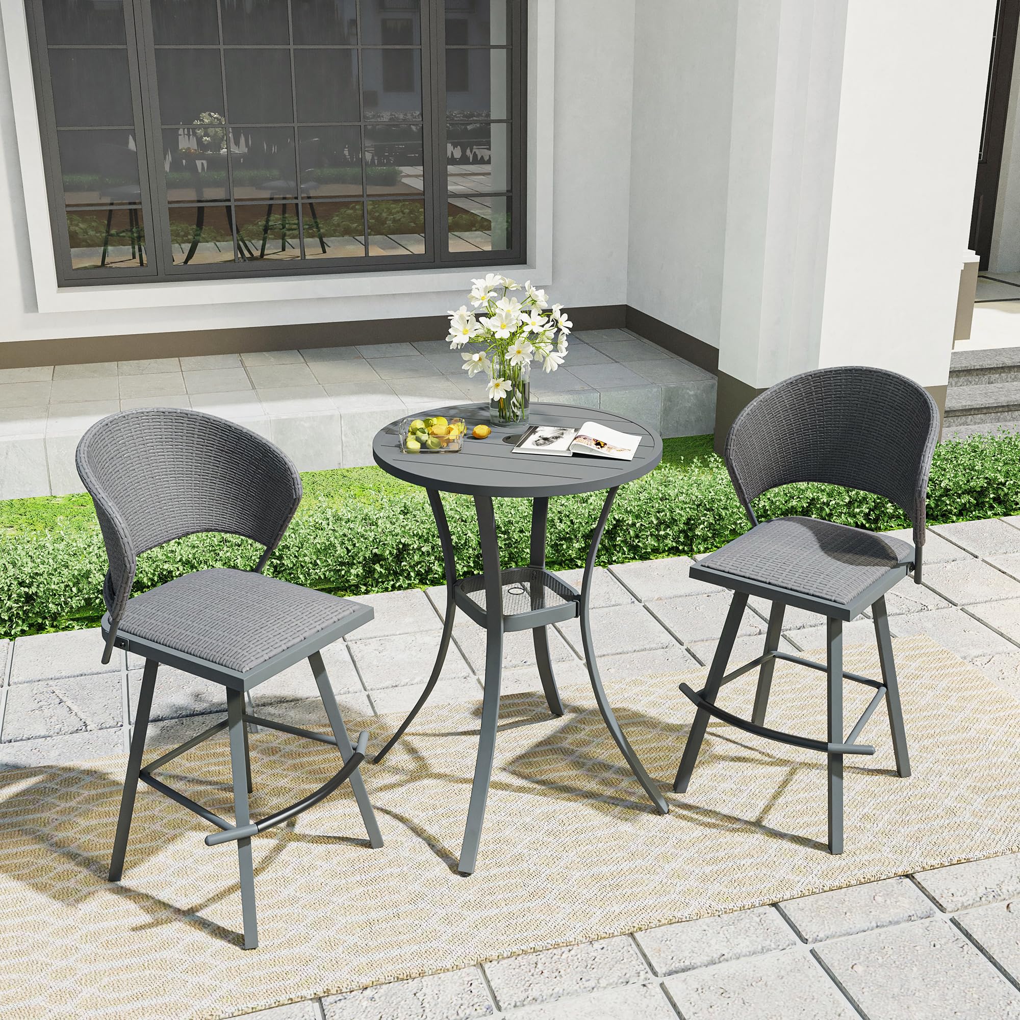 VICLLAX 3-Piece Outdoor Bar Set with 28